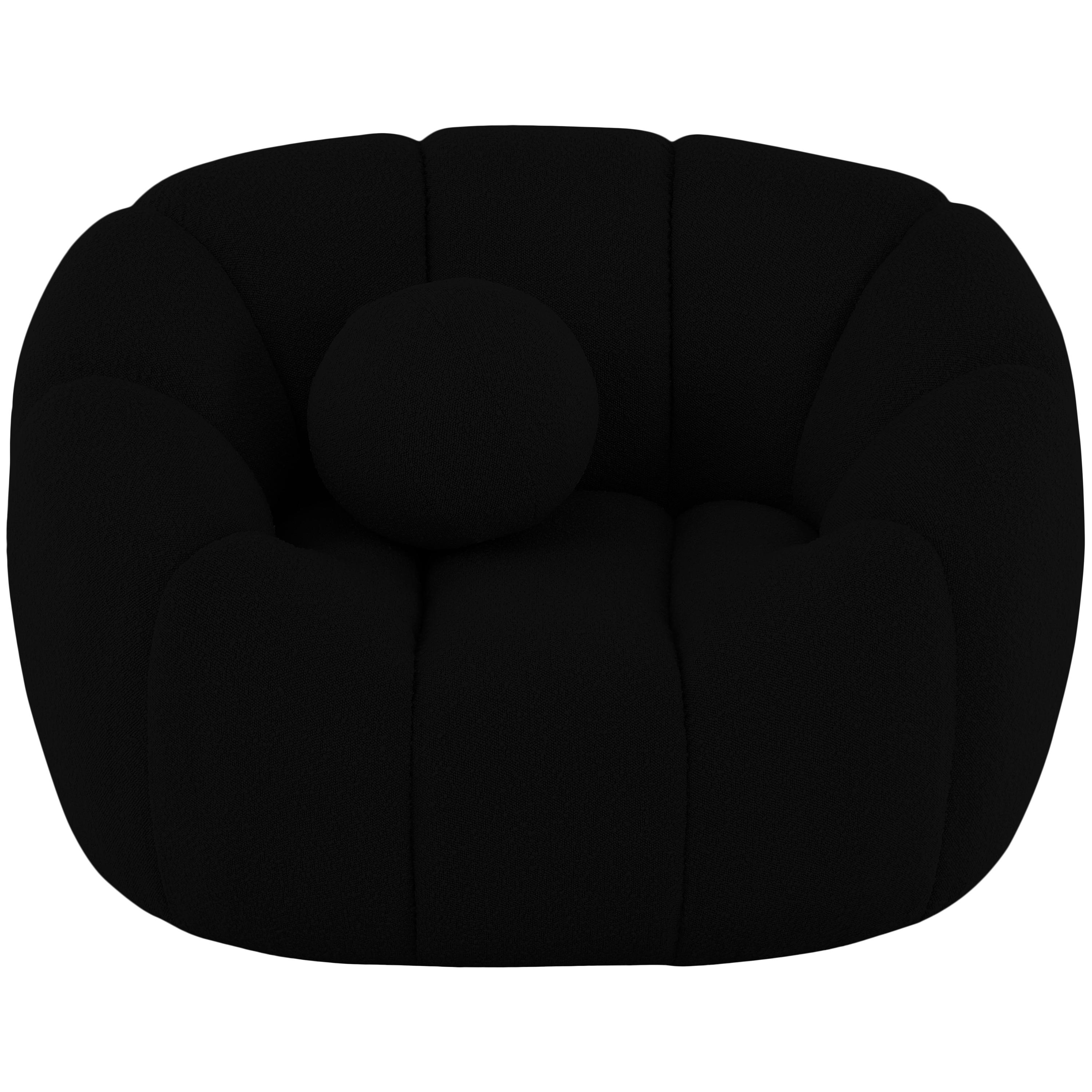 Meridian Elijah Black Boucle Fabric Chair