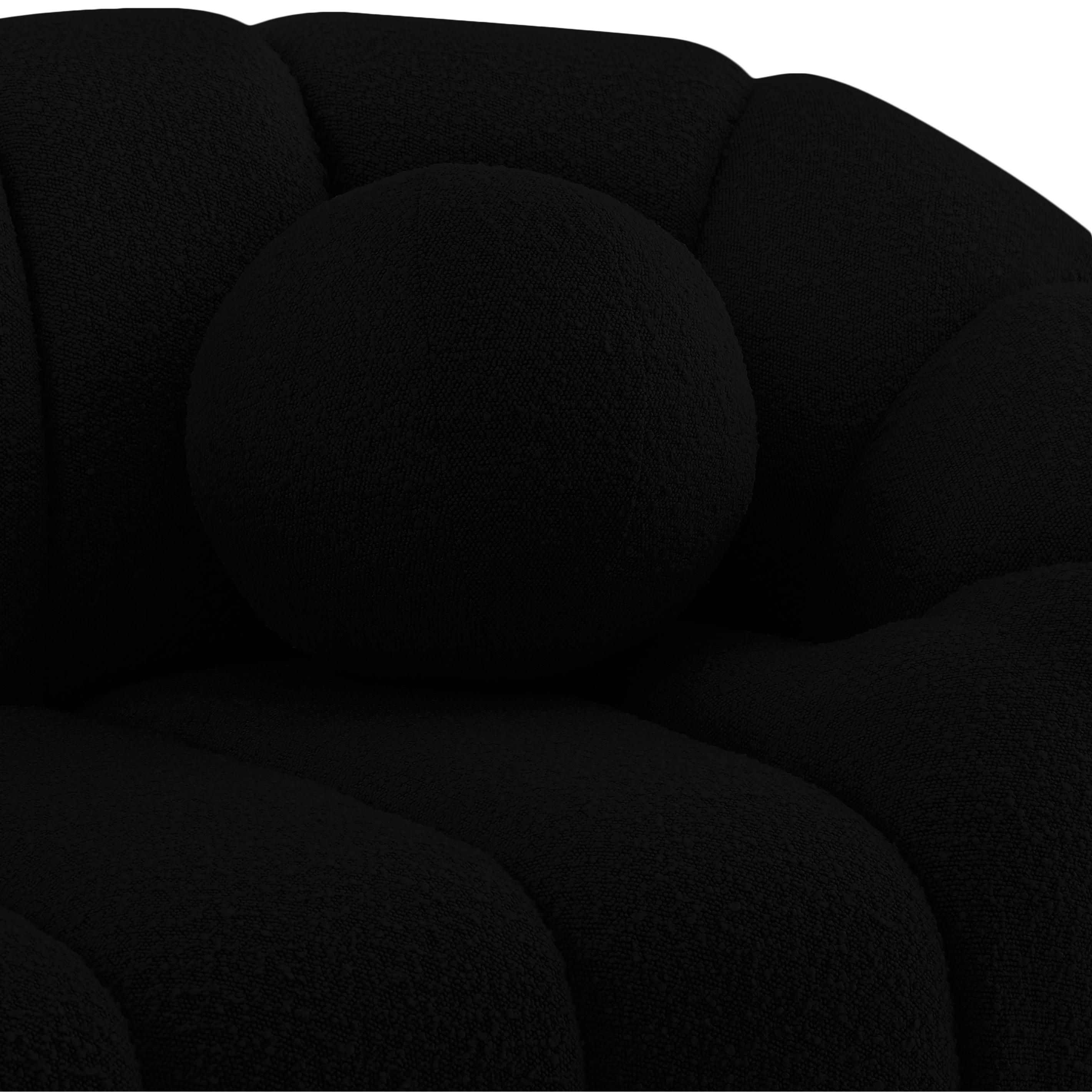 Meridian Elijah Black Boucle Fabric Chair
