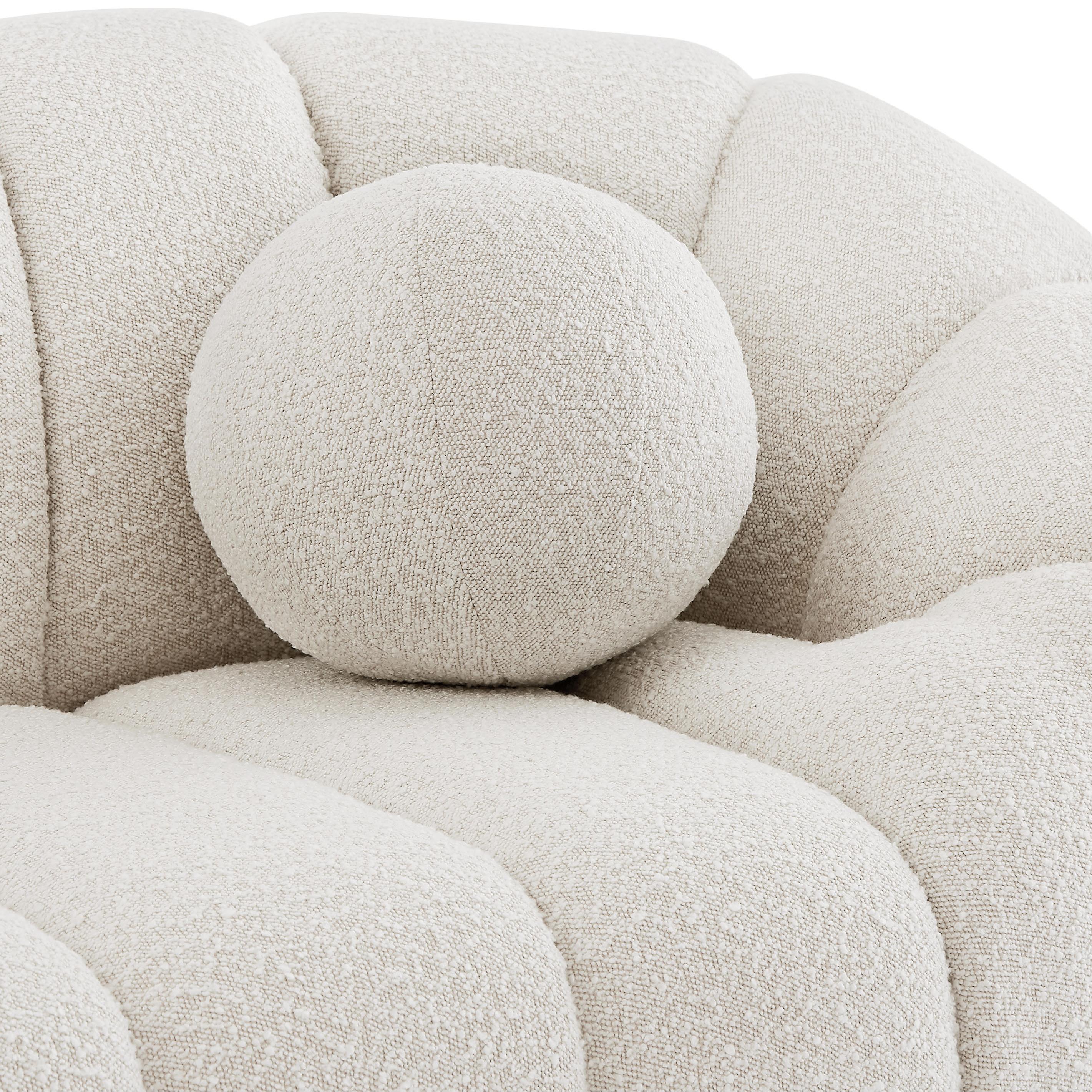 Meridian Elijah Cream Boucle Fabric Chair