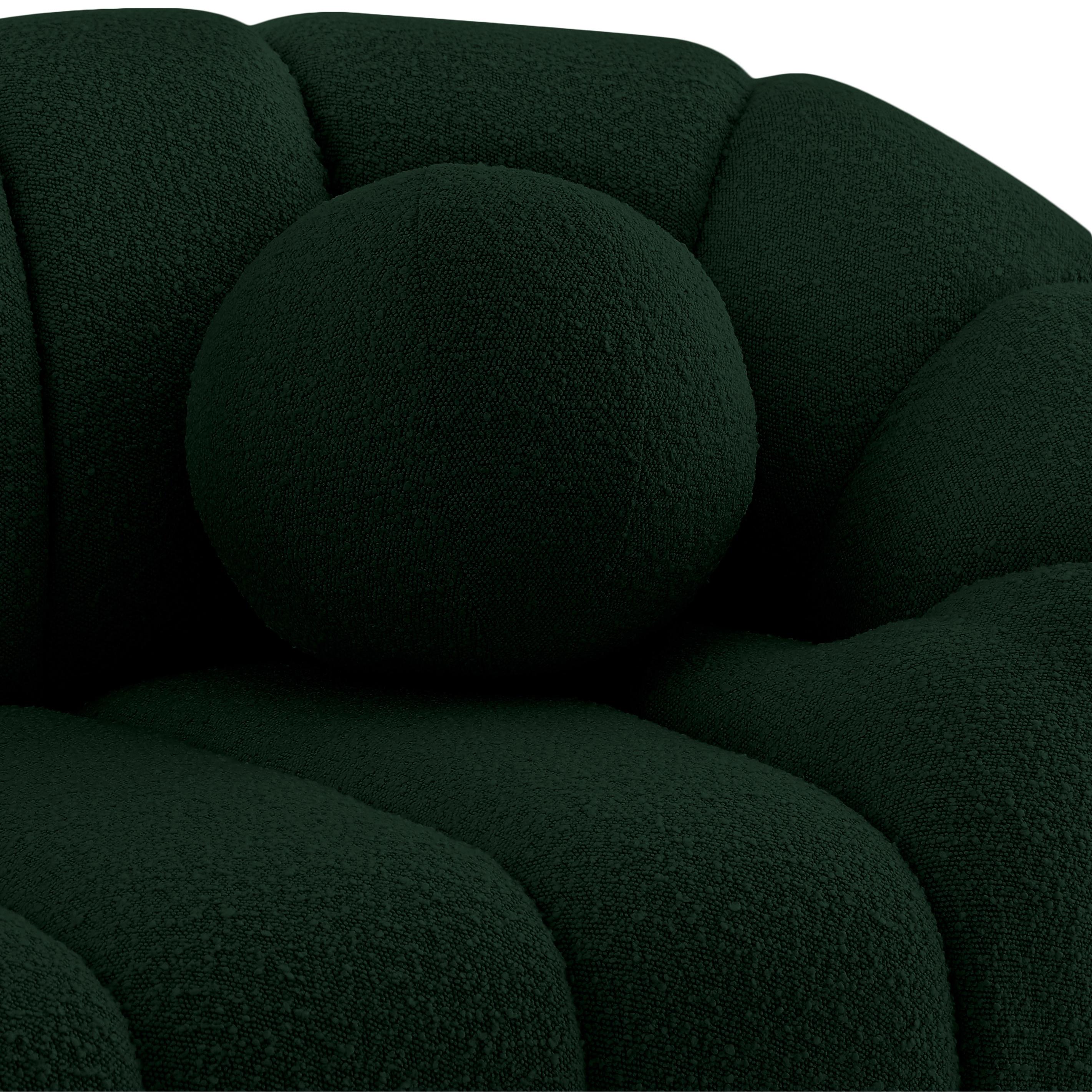 Meridian Elijah Green Boucle Fabric Chair