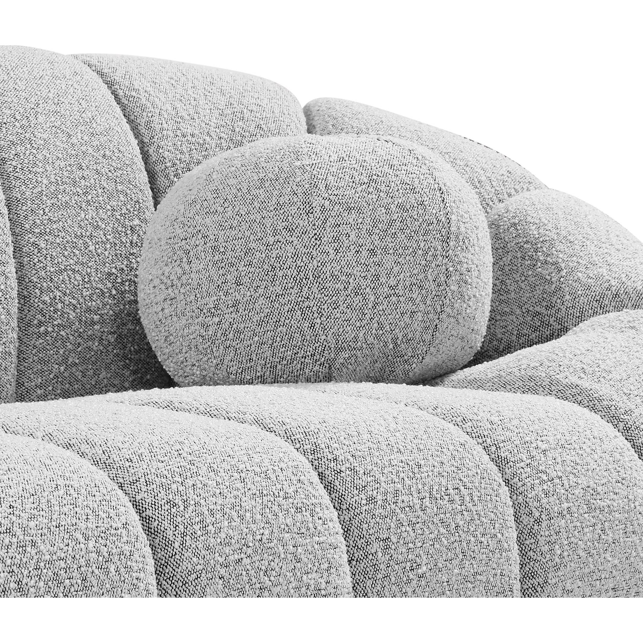 Meridian Elijah Grey Boucle Fabric Chair
