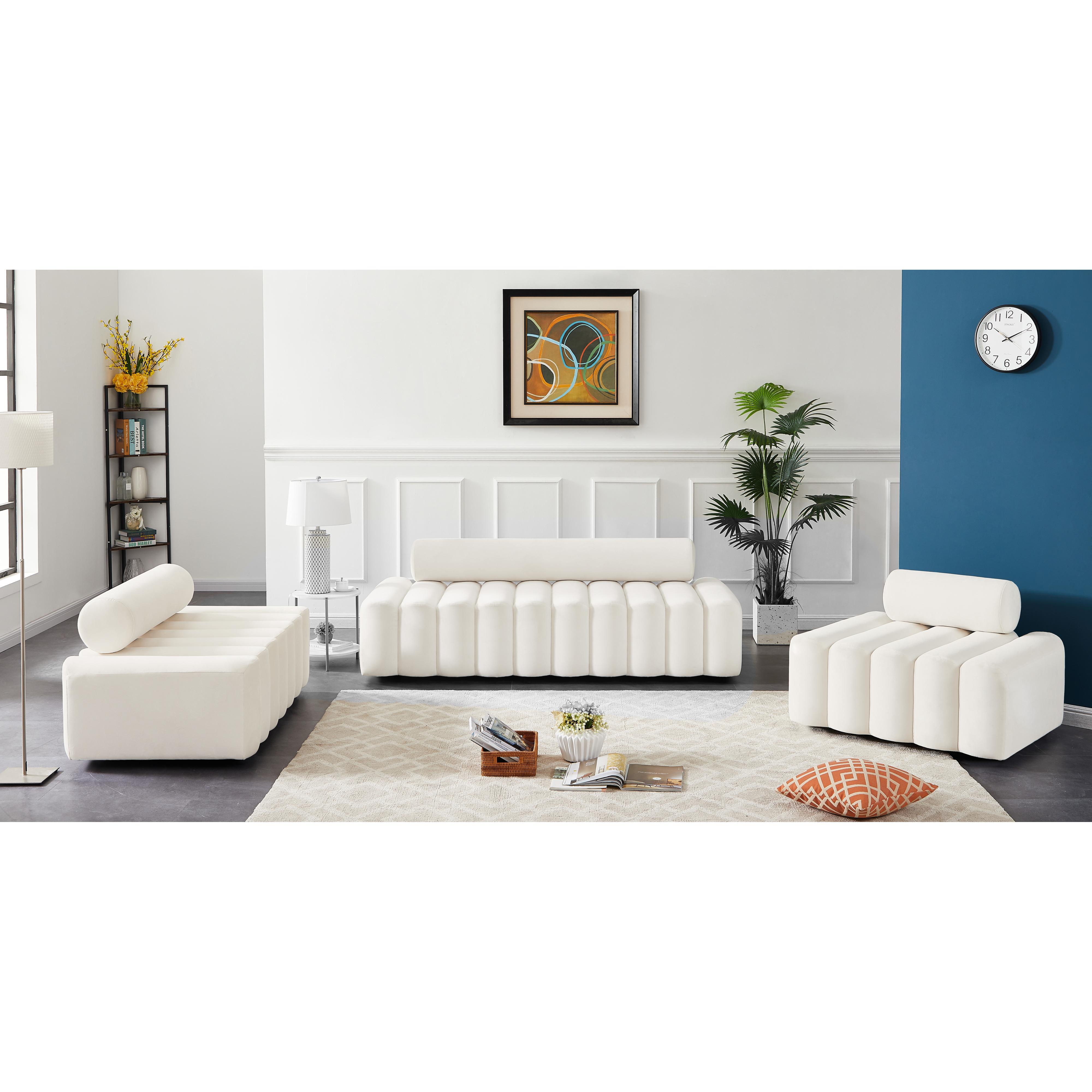 Meridian Melody Cream Velvet Chair