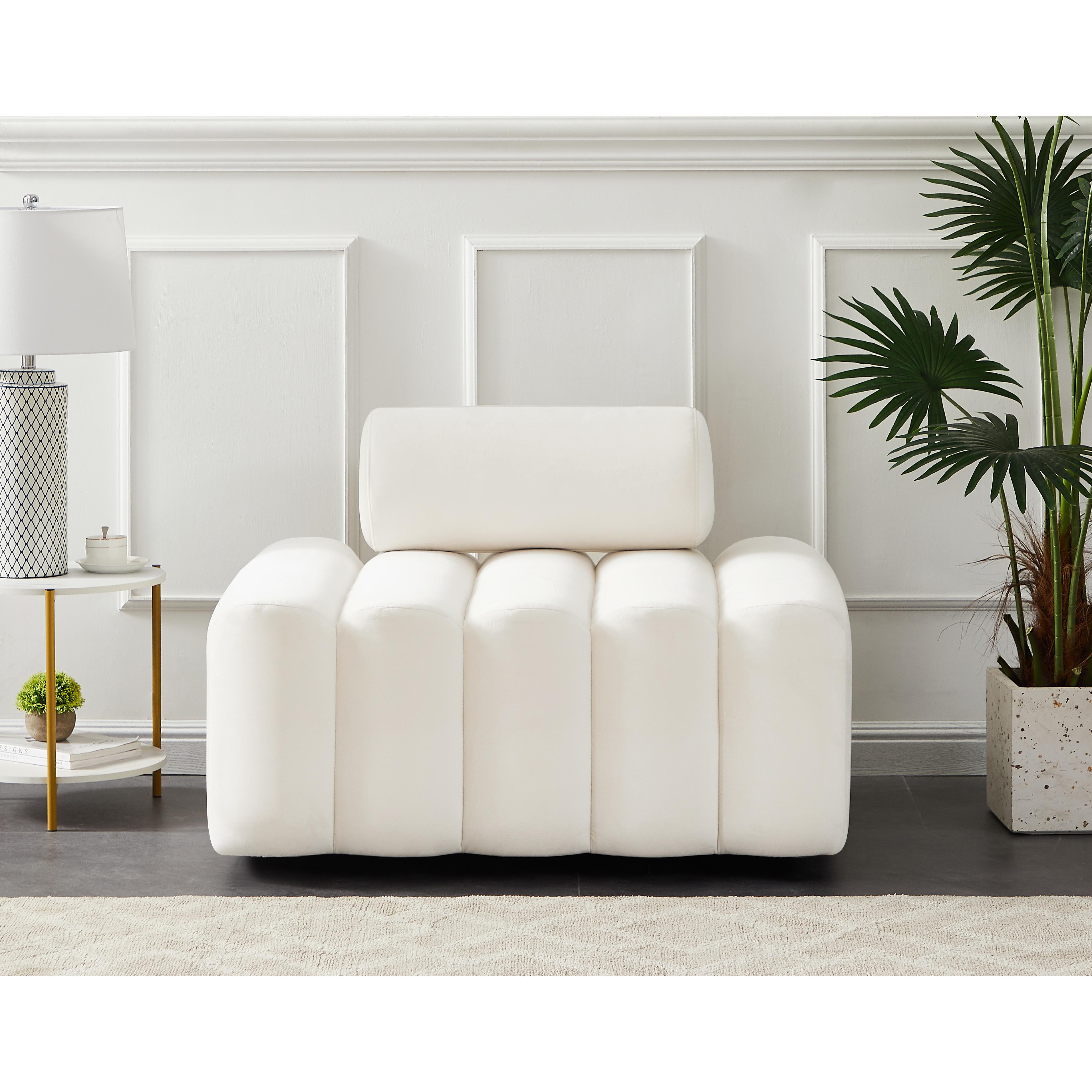 Meridian Melody Cream Velvet Chair