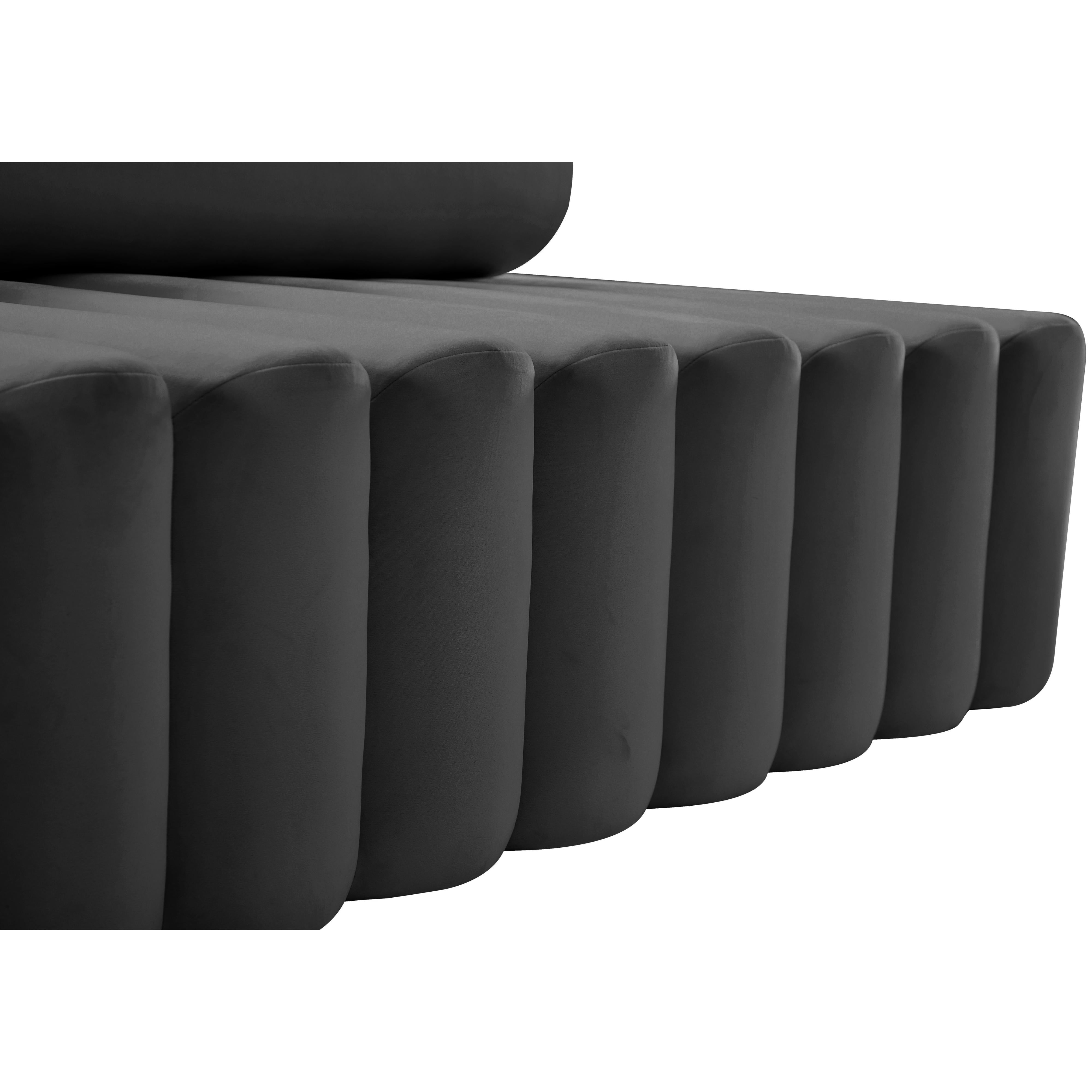 Meridian Melody Grey Velvet Chair