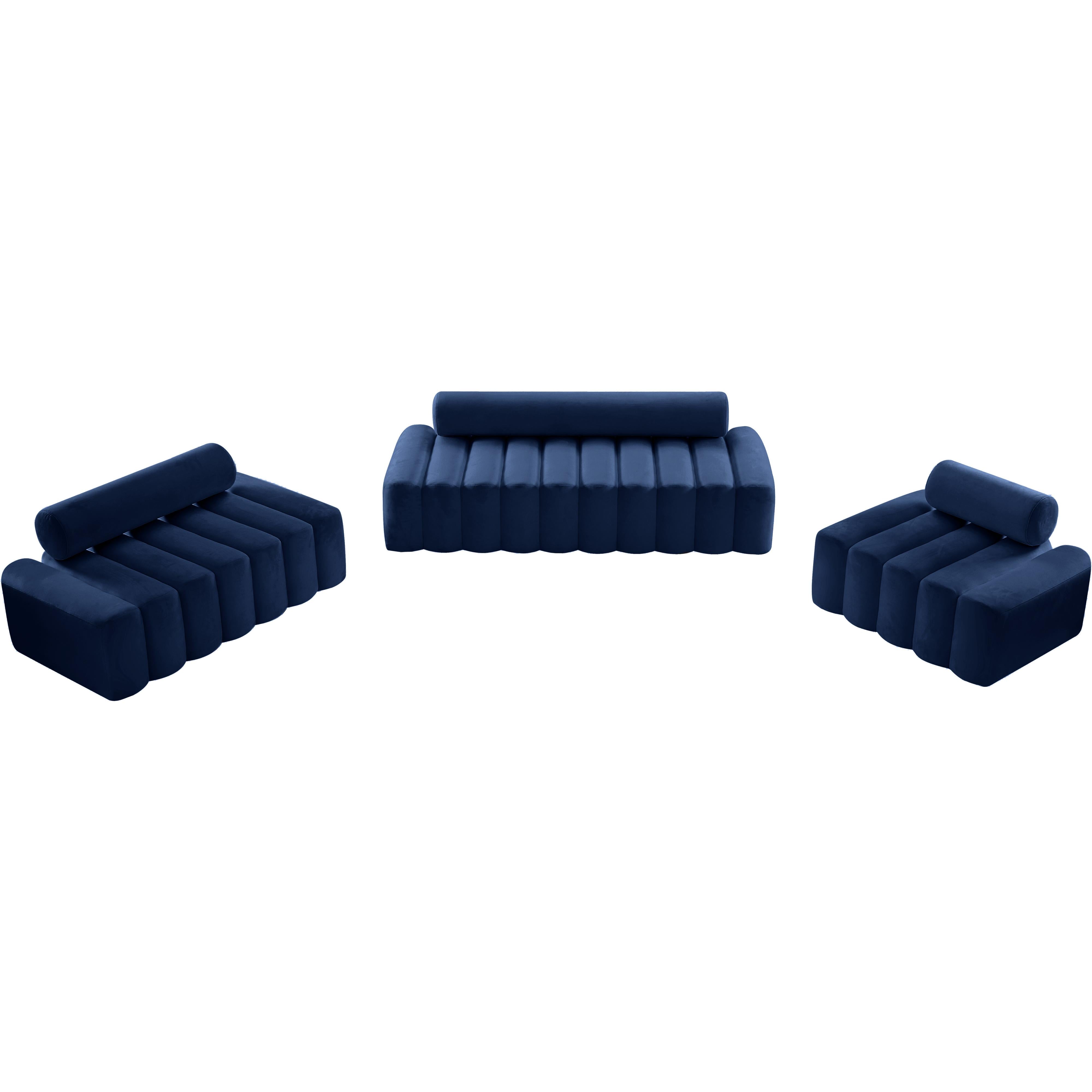 Meridian Melody Navy Velvet Chair