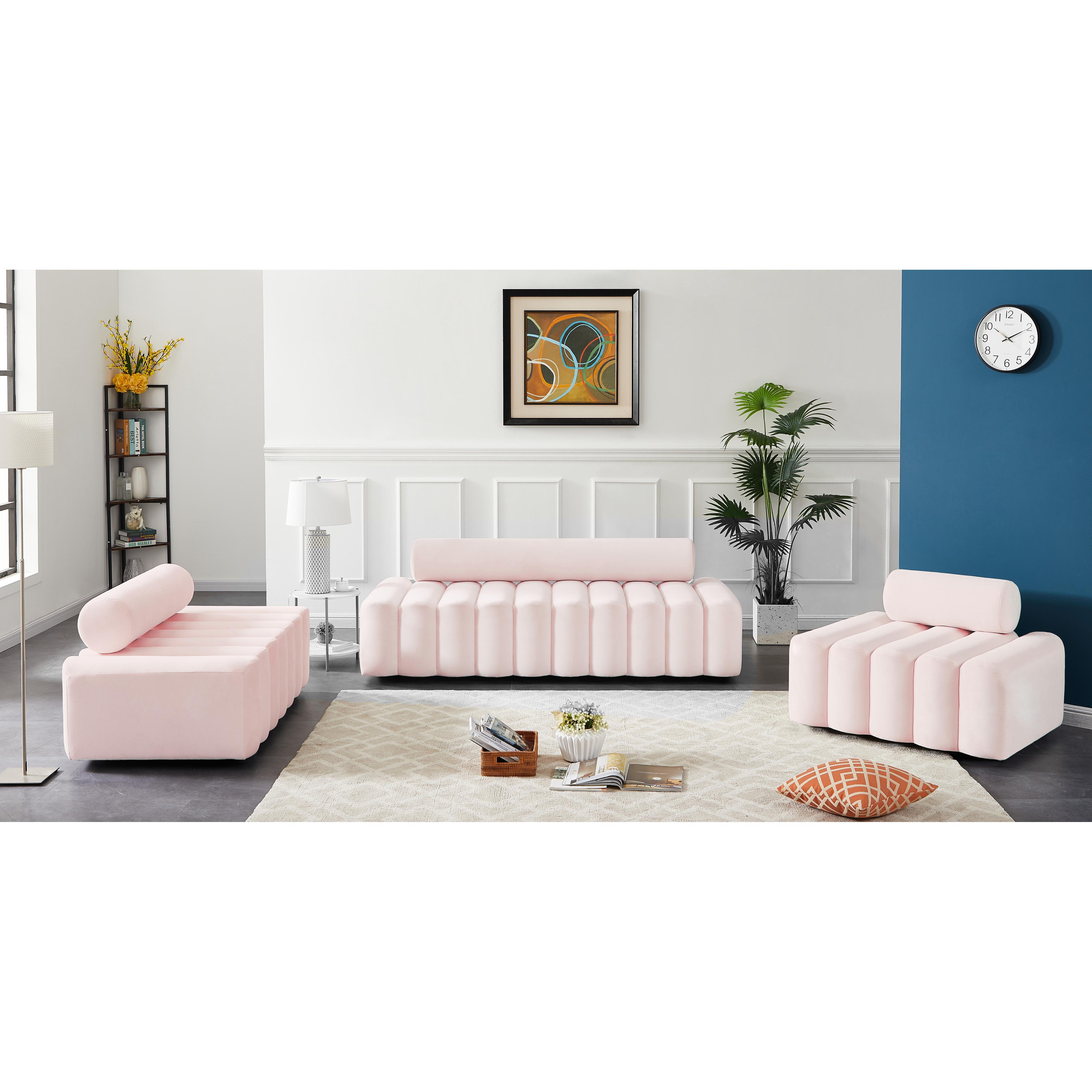 Meridian Melody Pink Velvet Chair