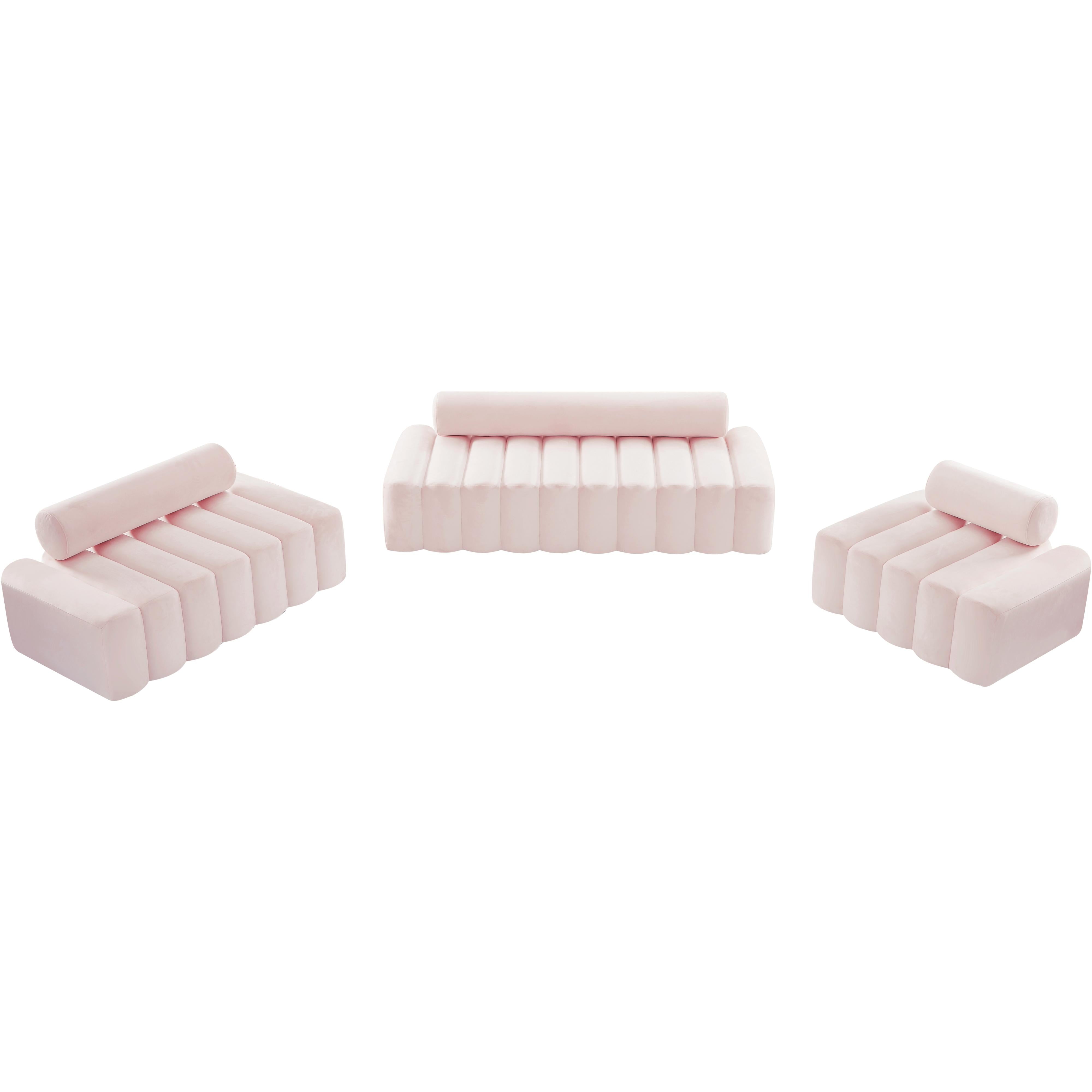 Meridian Melody Pink Velvet Chair