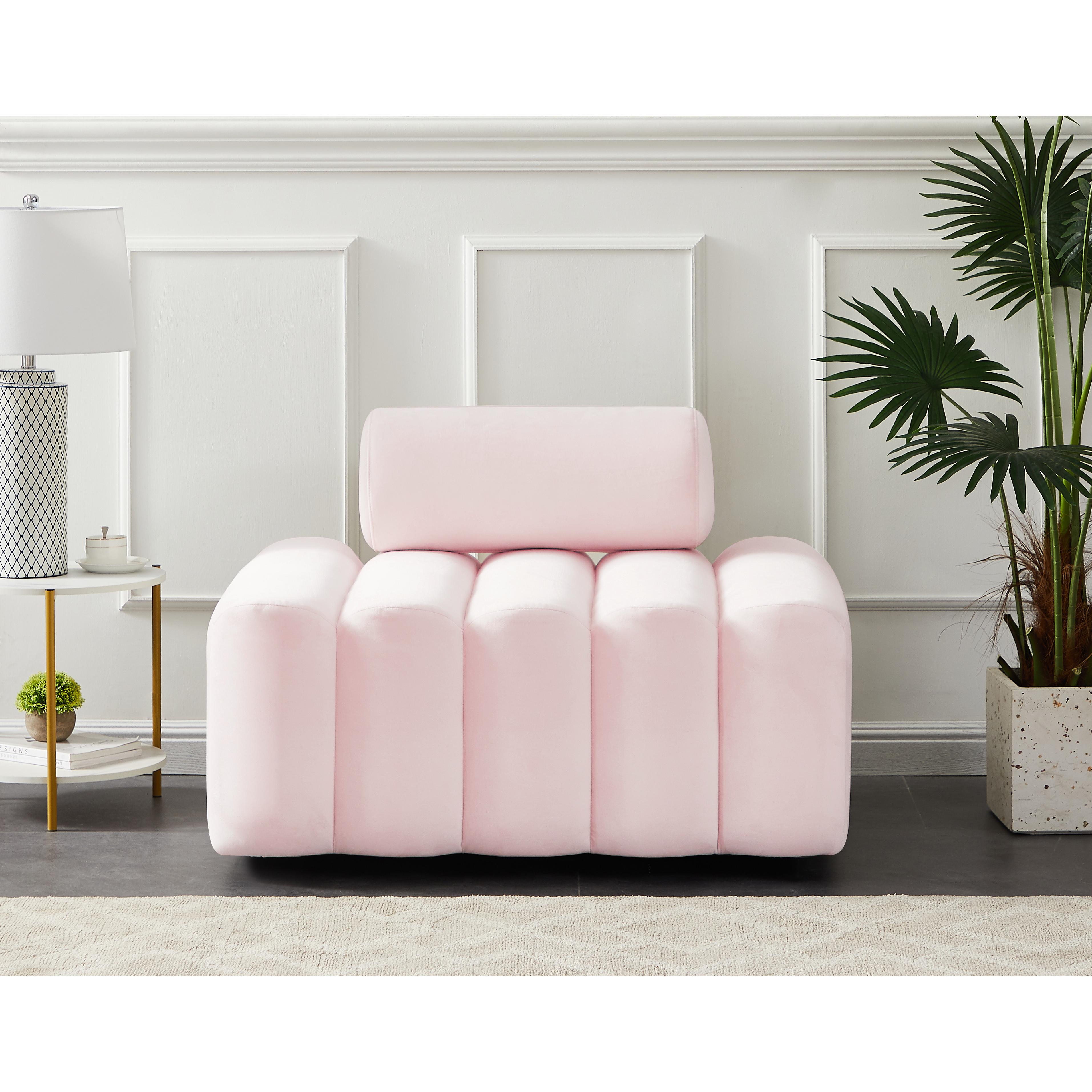 Meridian Melody Pink Velvet Chair