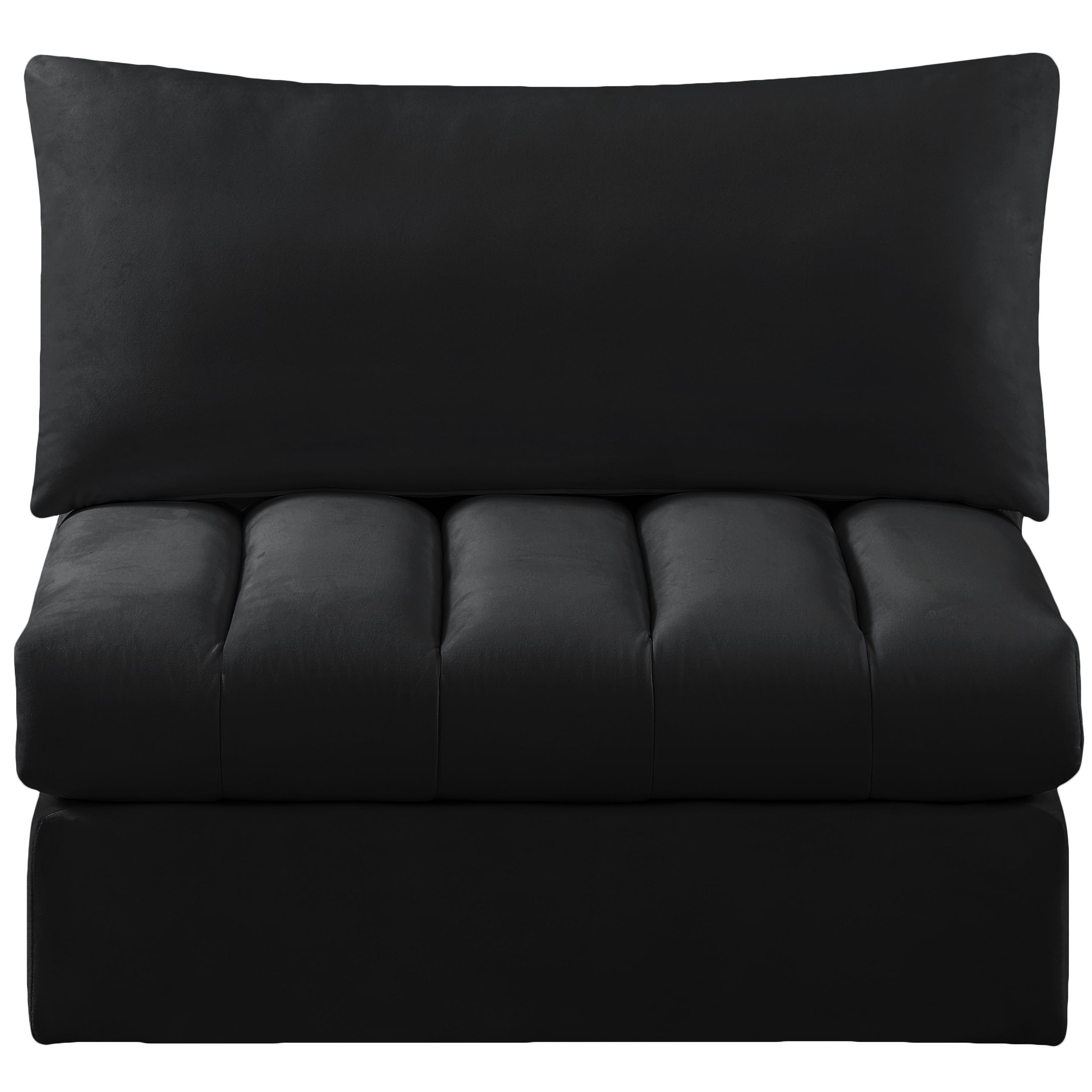 Meridian Jacob Black Velvet Armless