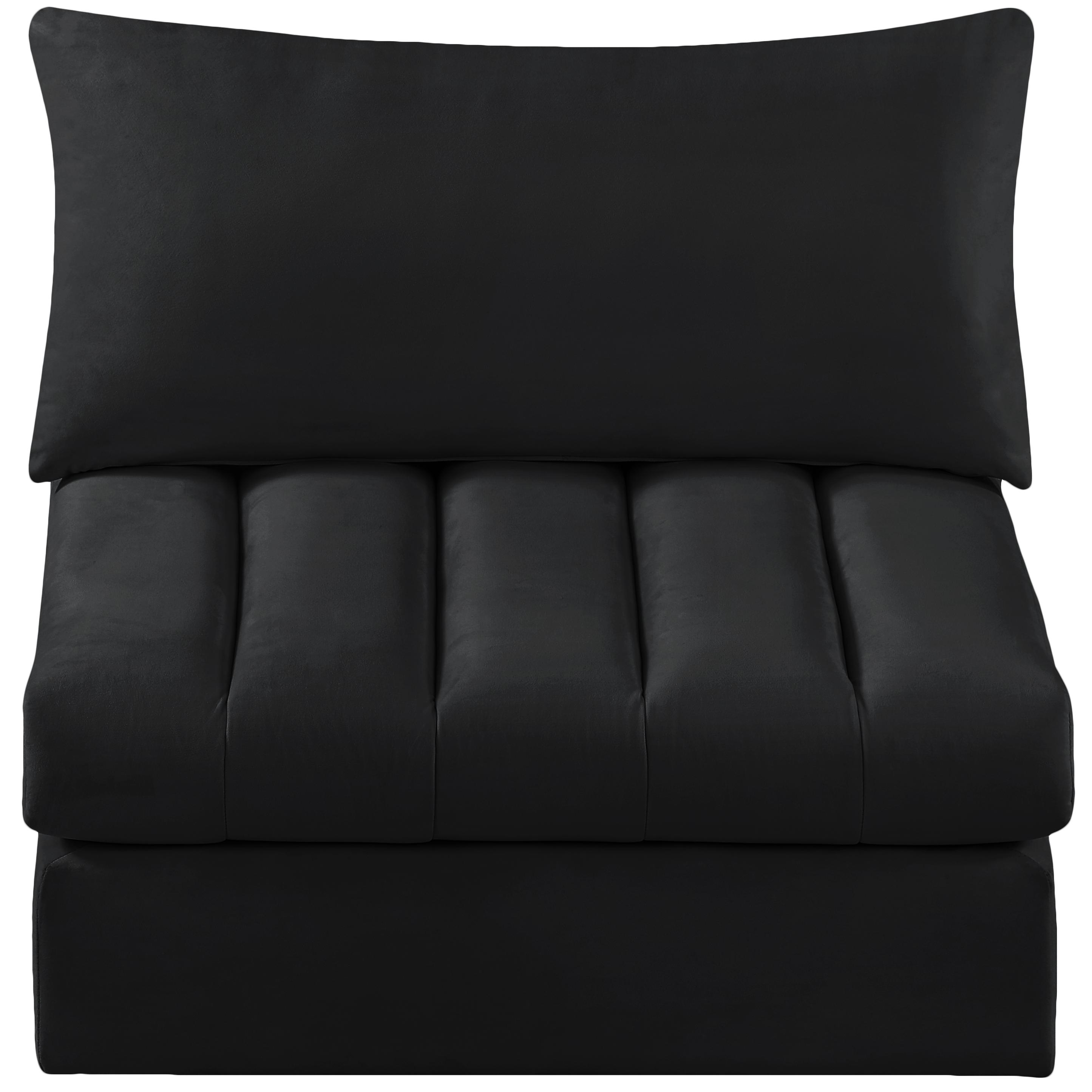 Meridian Jacob Black Velvet Armless