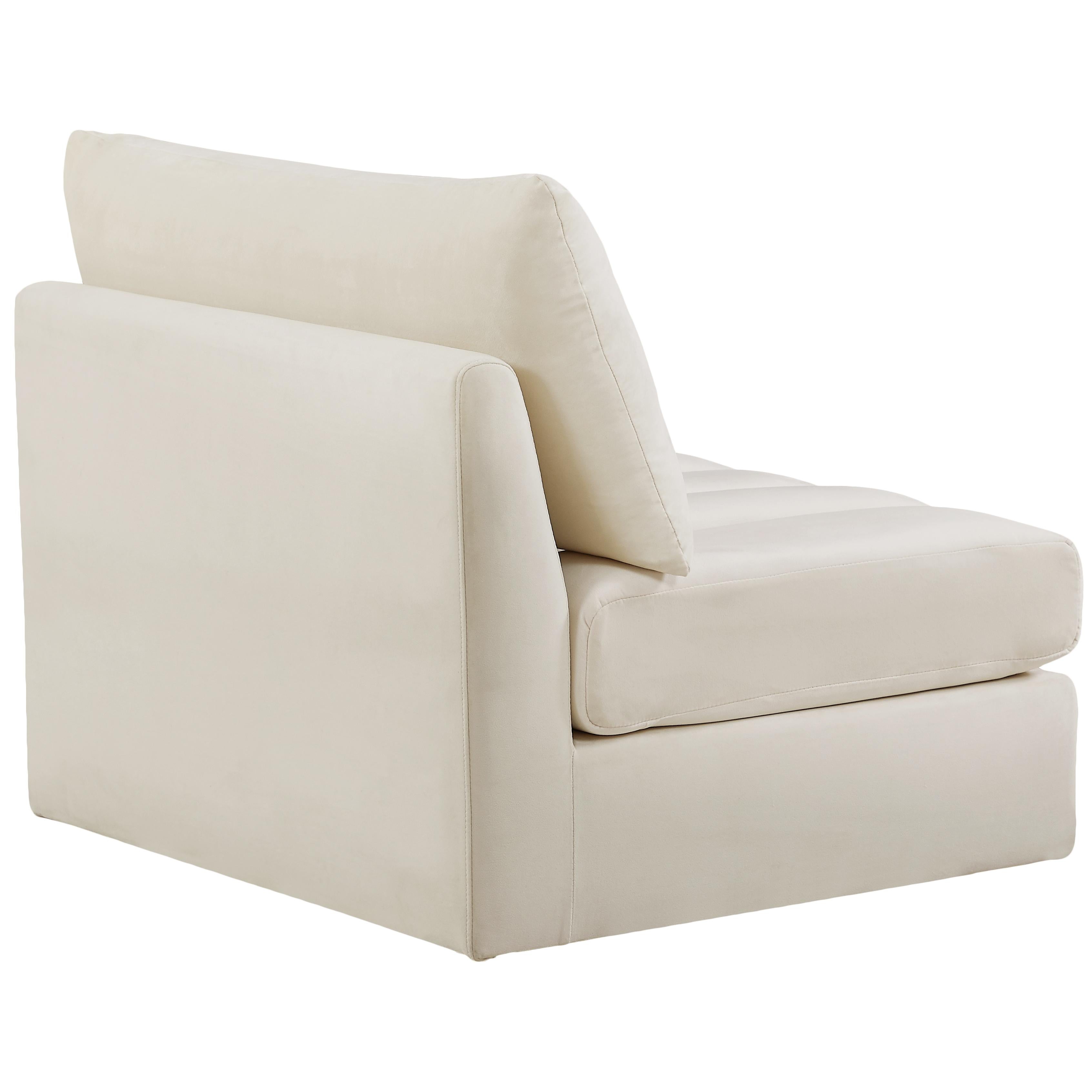 Meridian Jacob Cream Velvet Armless