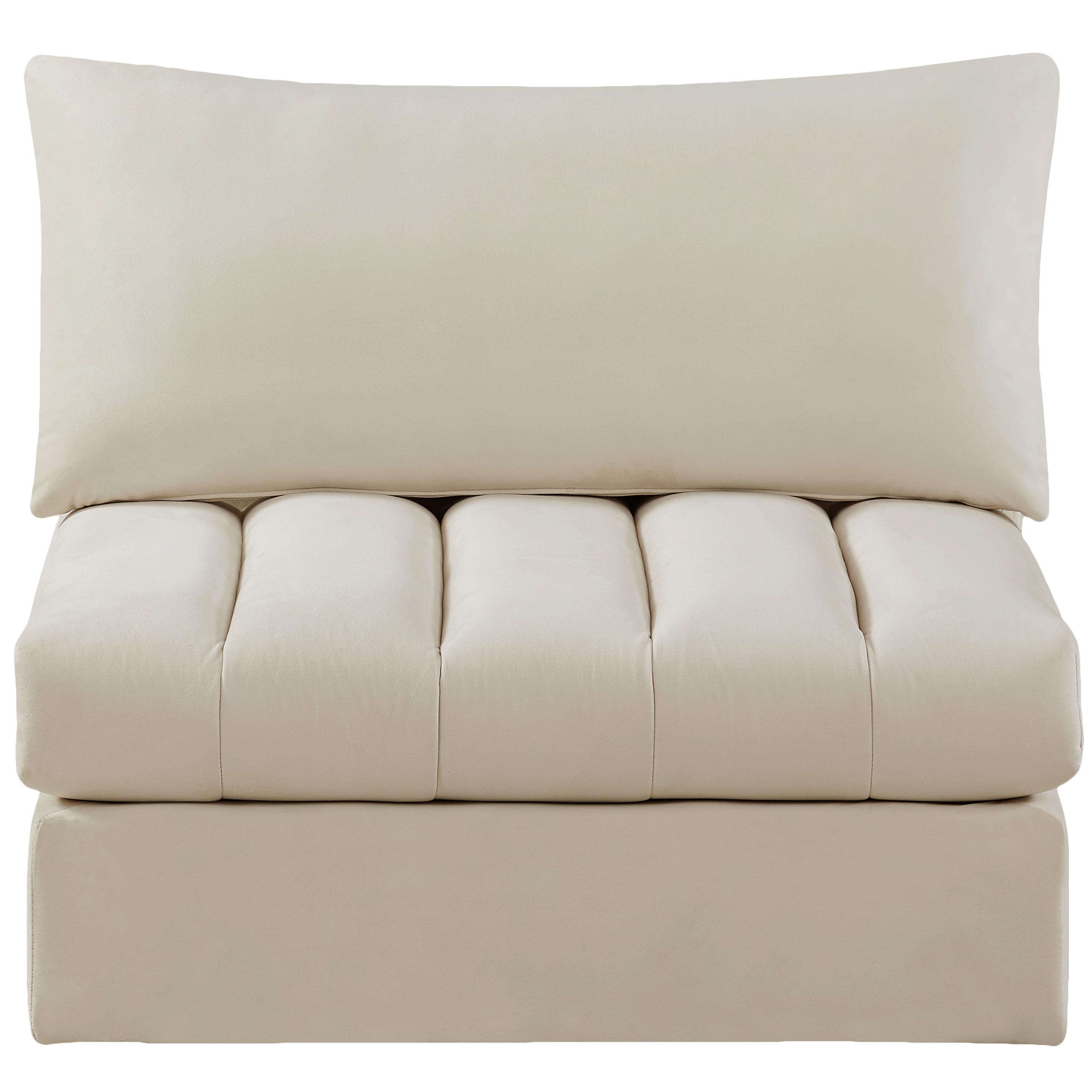 Meridian Jacob Cream Velvet Armless