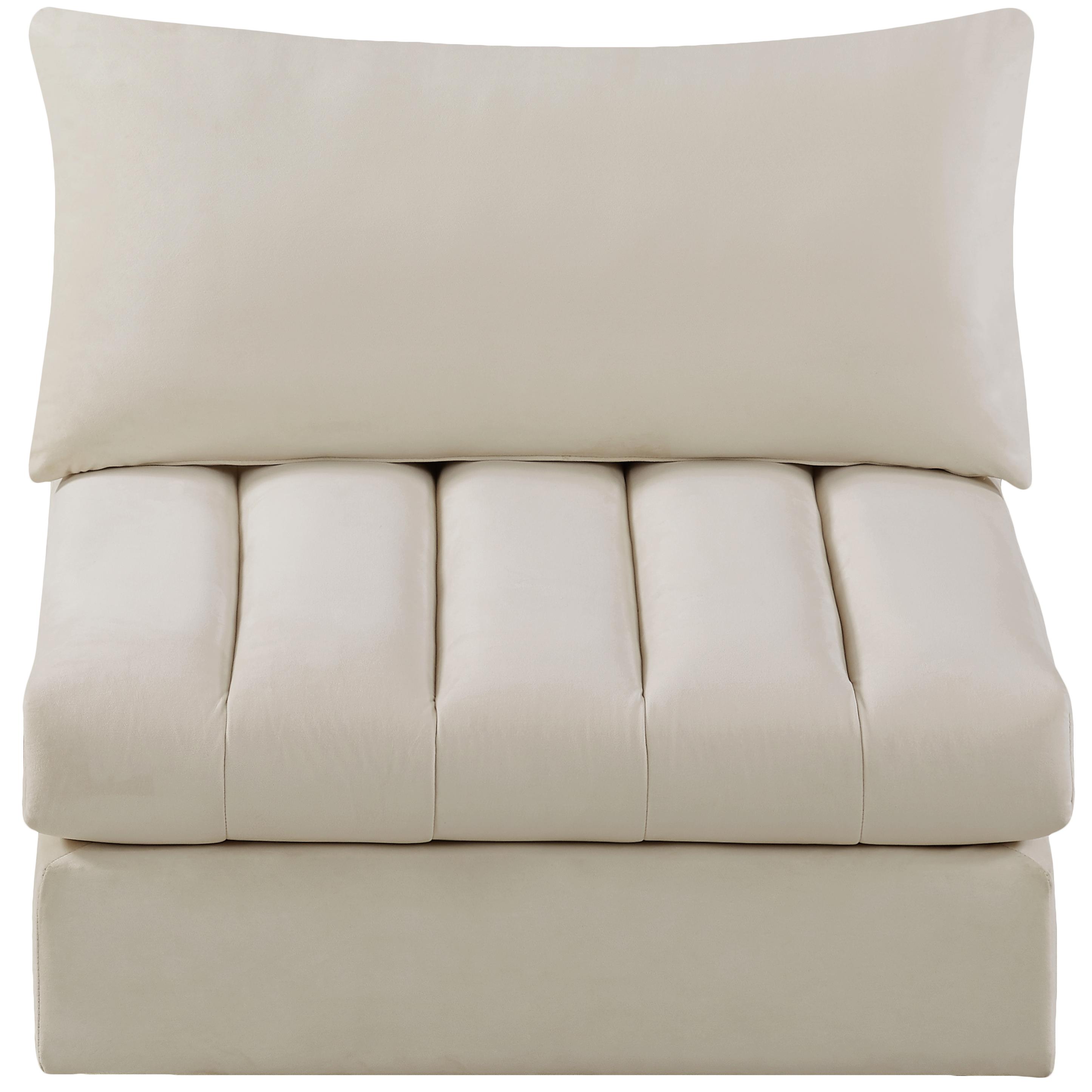 Meridian Jacob Cream Velvet Armless