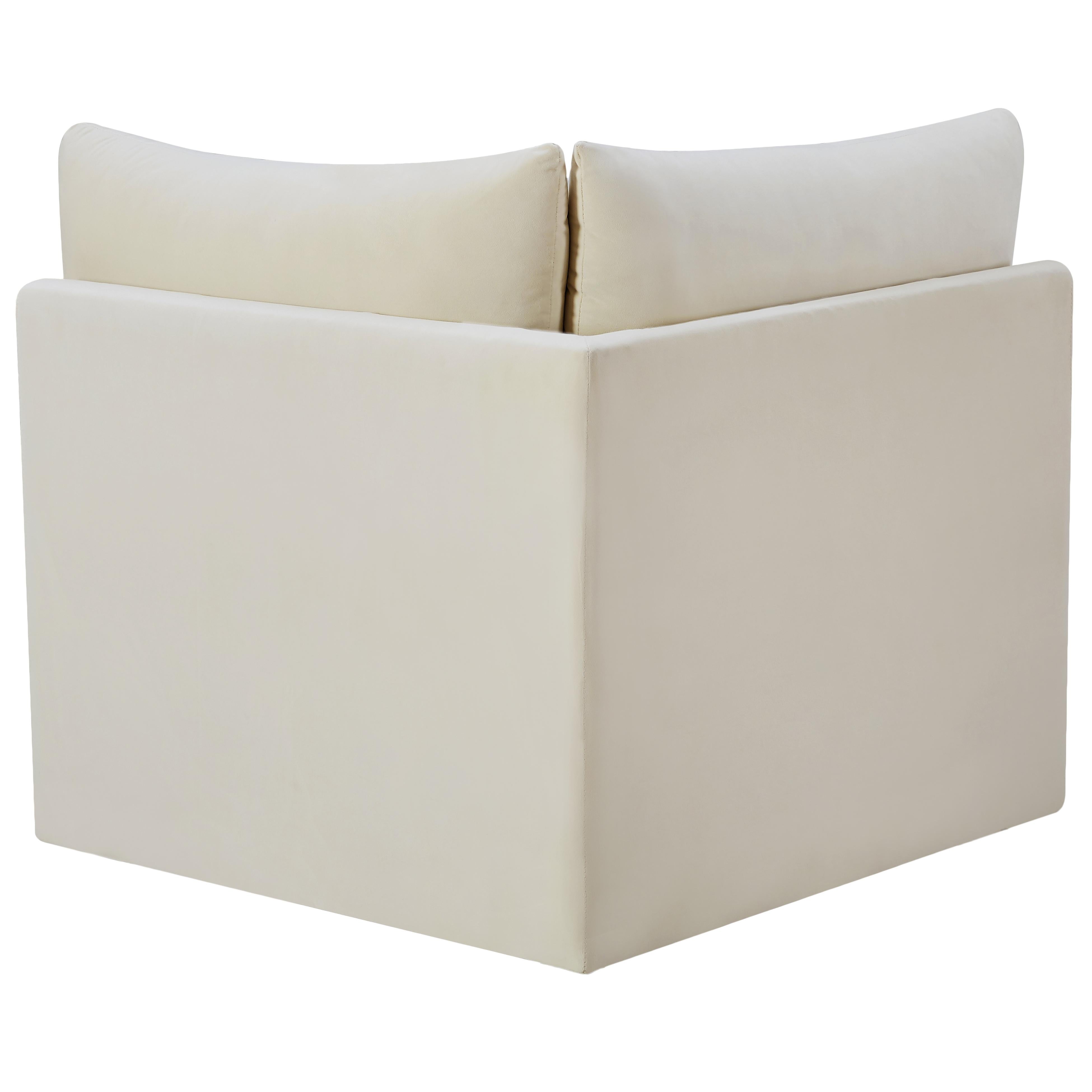 Meridian Jacob Cream Velvet Corner