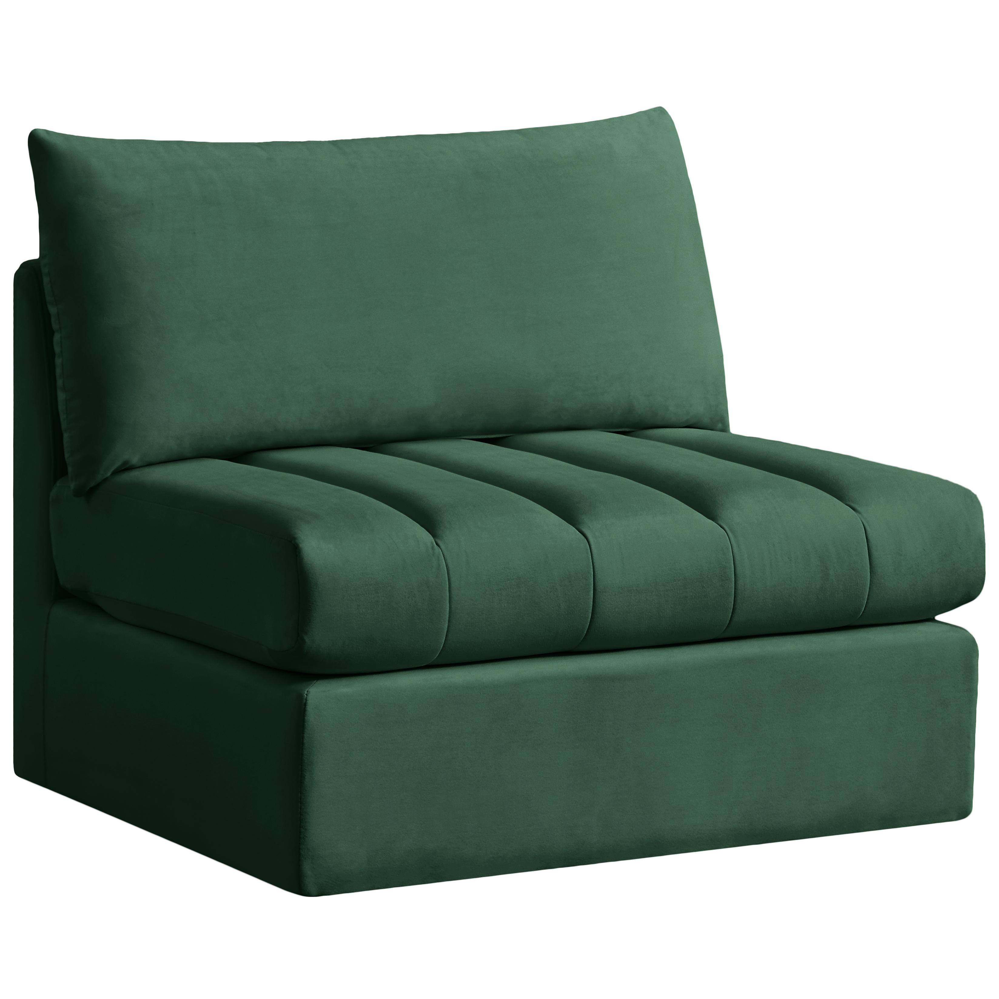 Meridian Jacob Green Velvet Armless