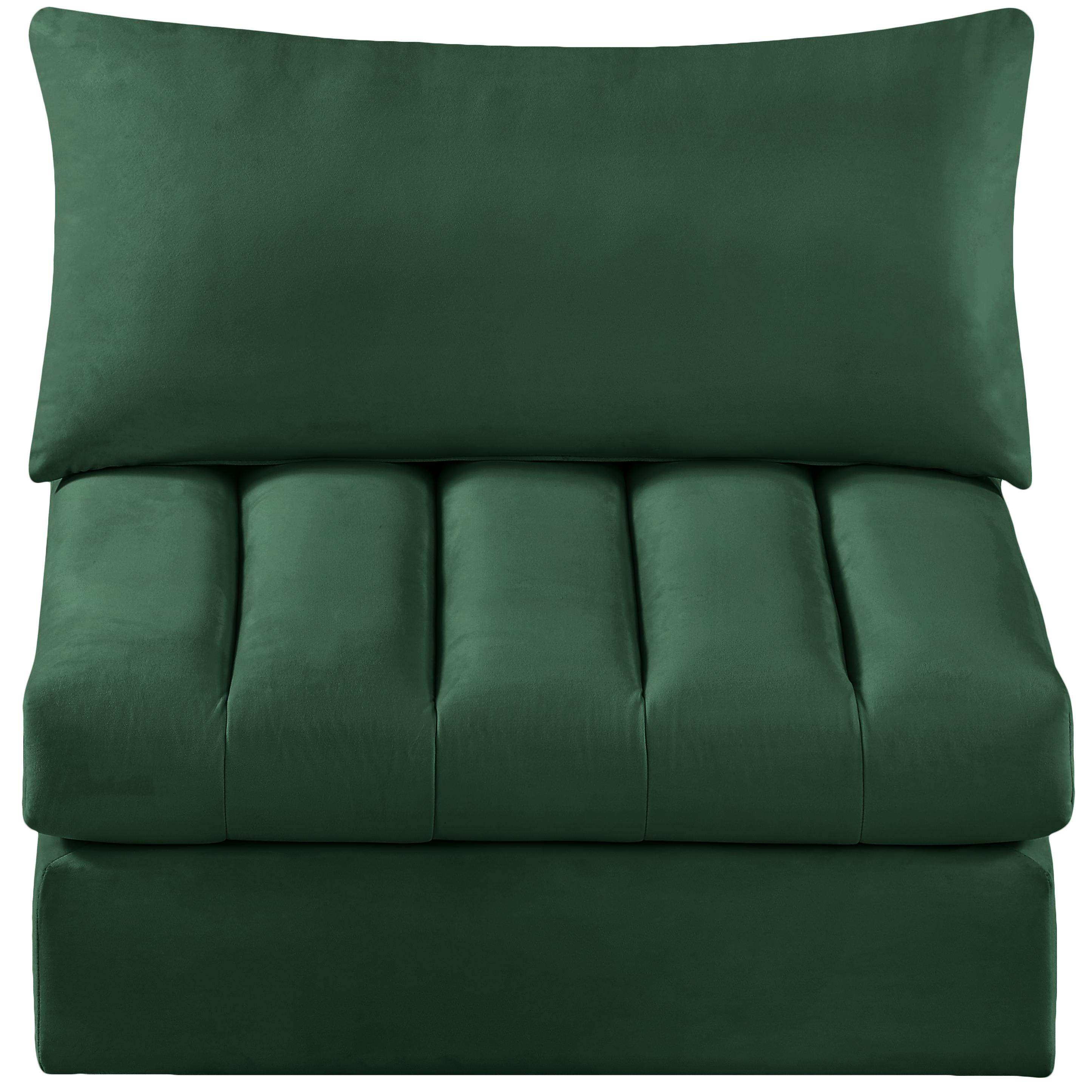 Meridian Jacob Green Velvet Armless