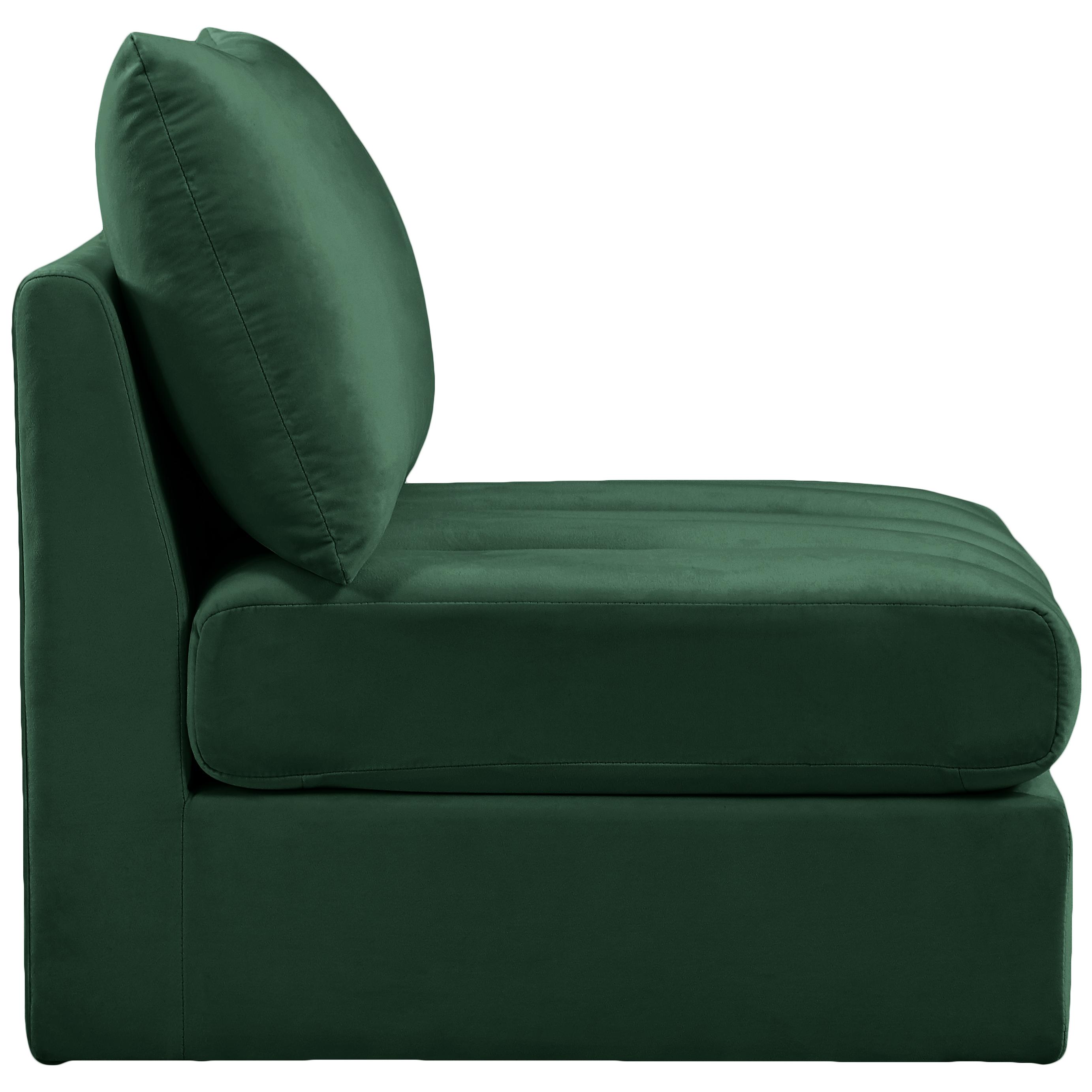 Meridian Jacob Green Velvet Armless