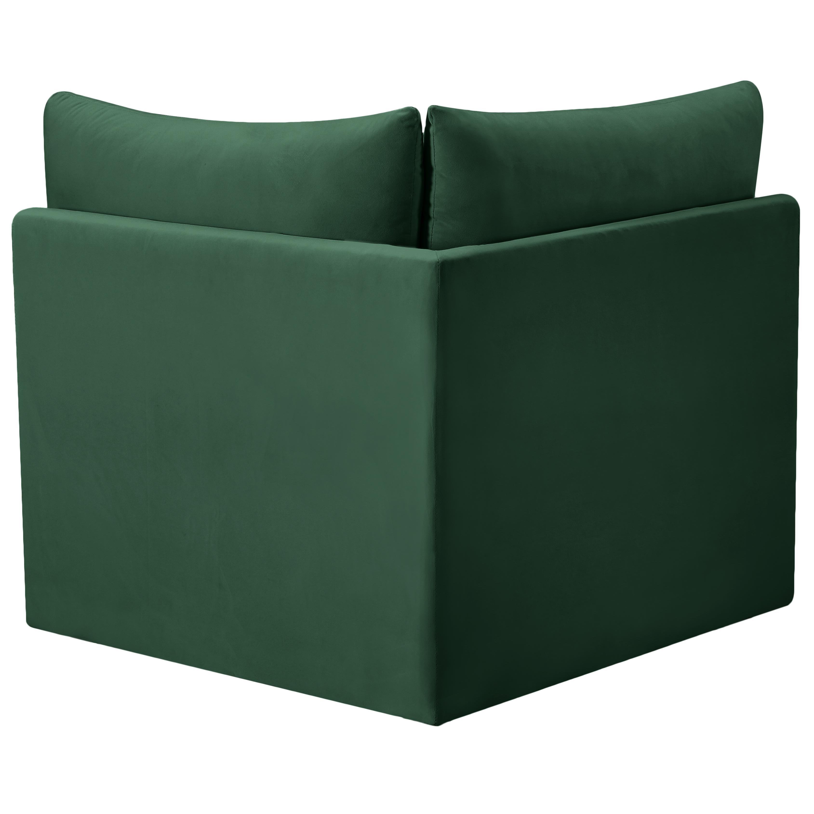 Meridian Jacob Green Velvet Corner