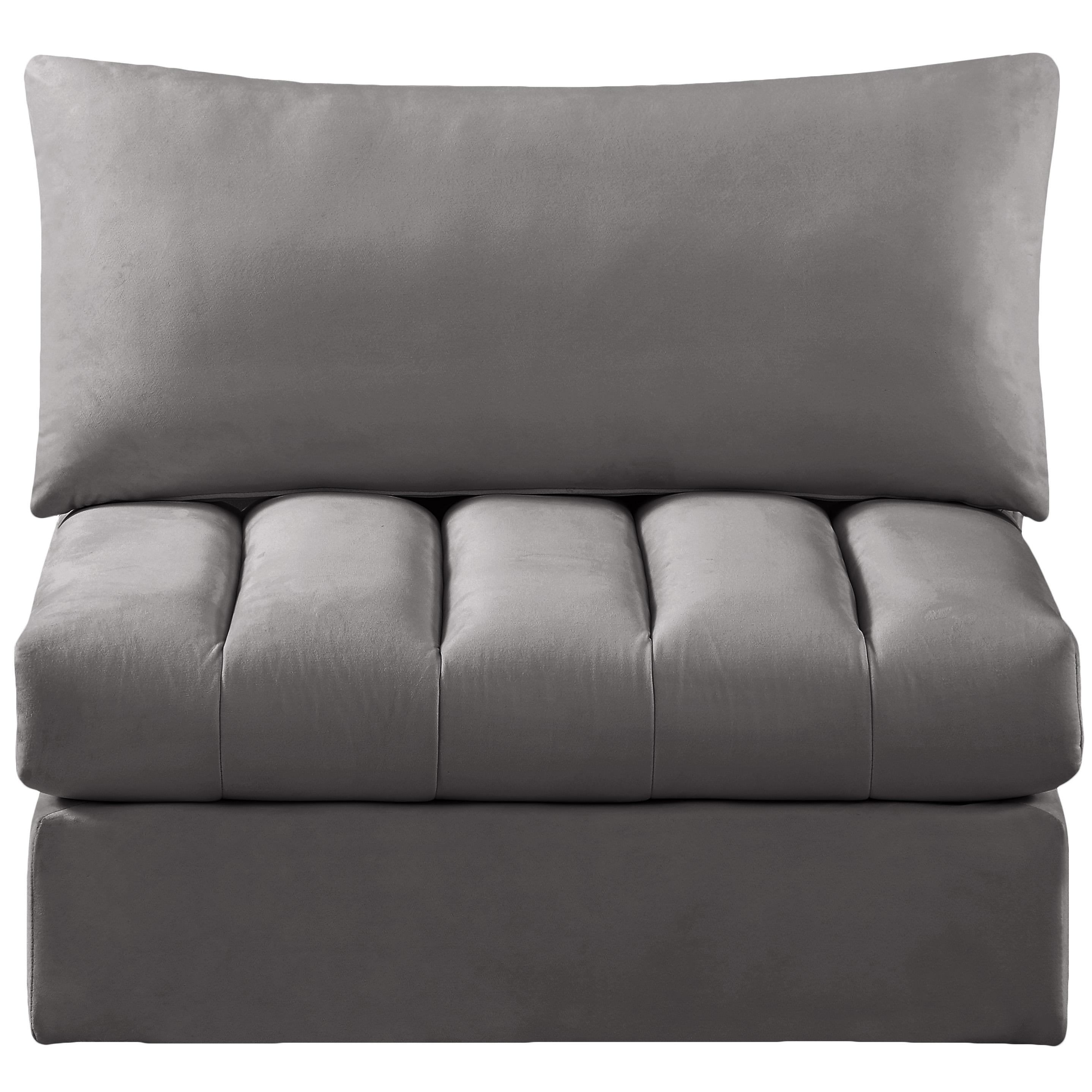Meridian Jacob Grey Velvet Armless