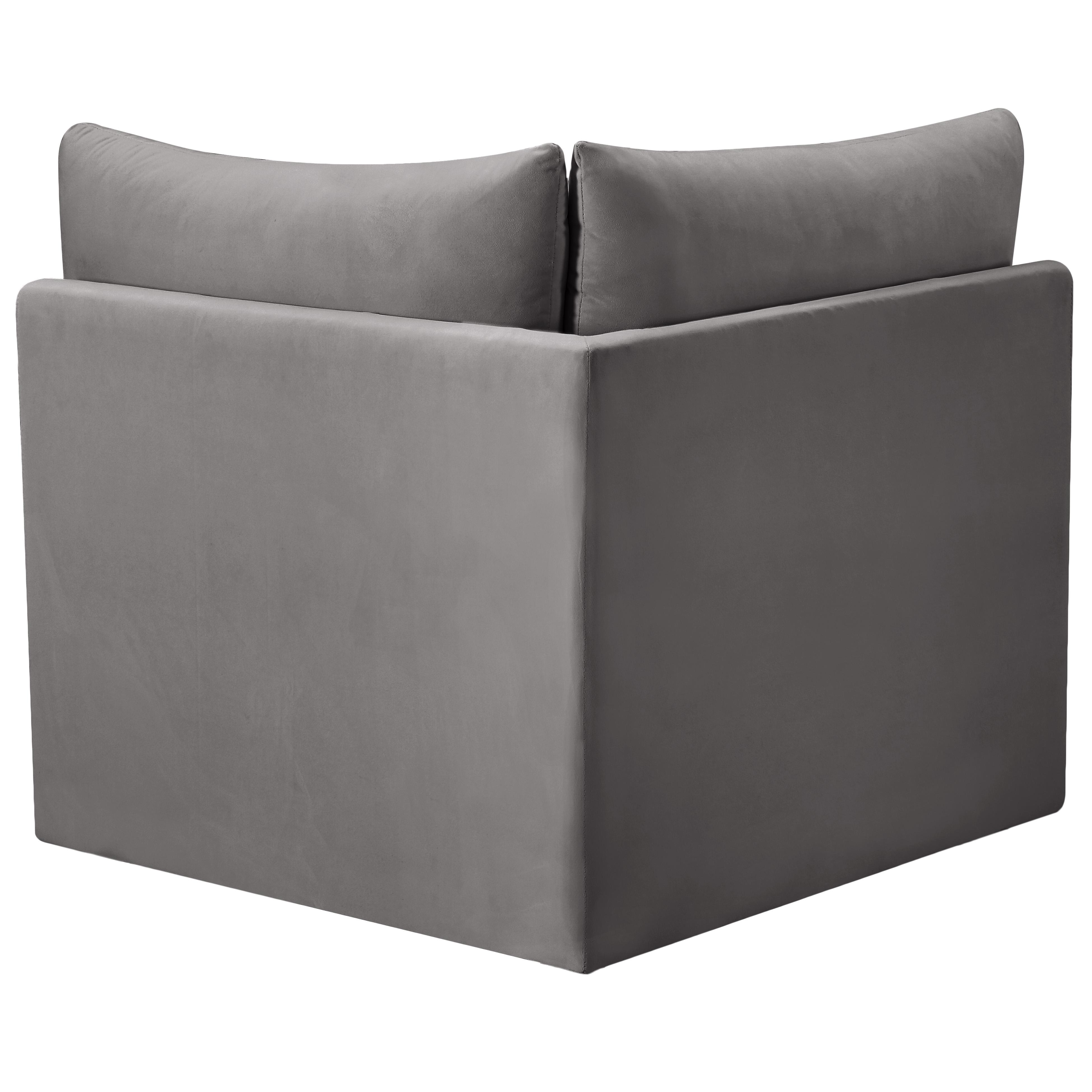 Meridian Jacob Grey Velvet Corner