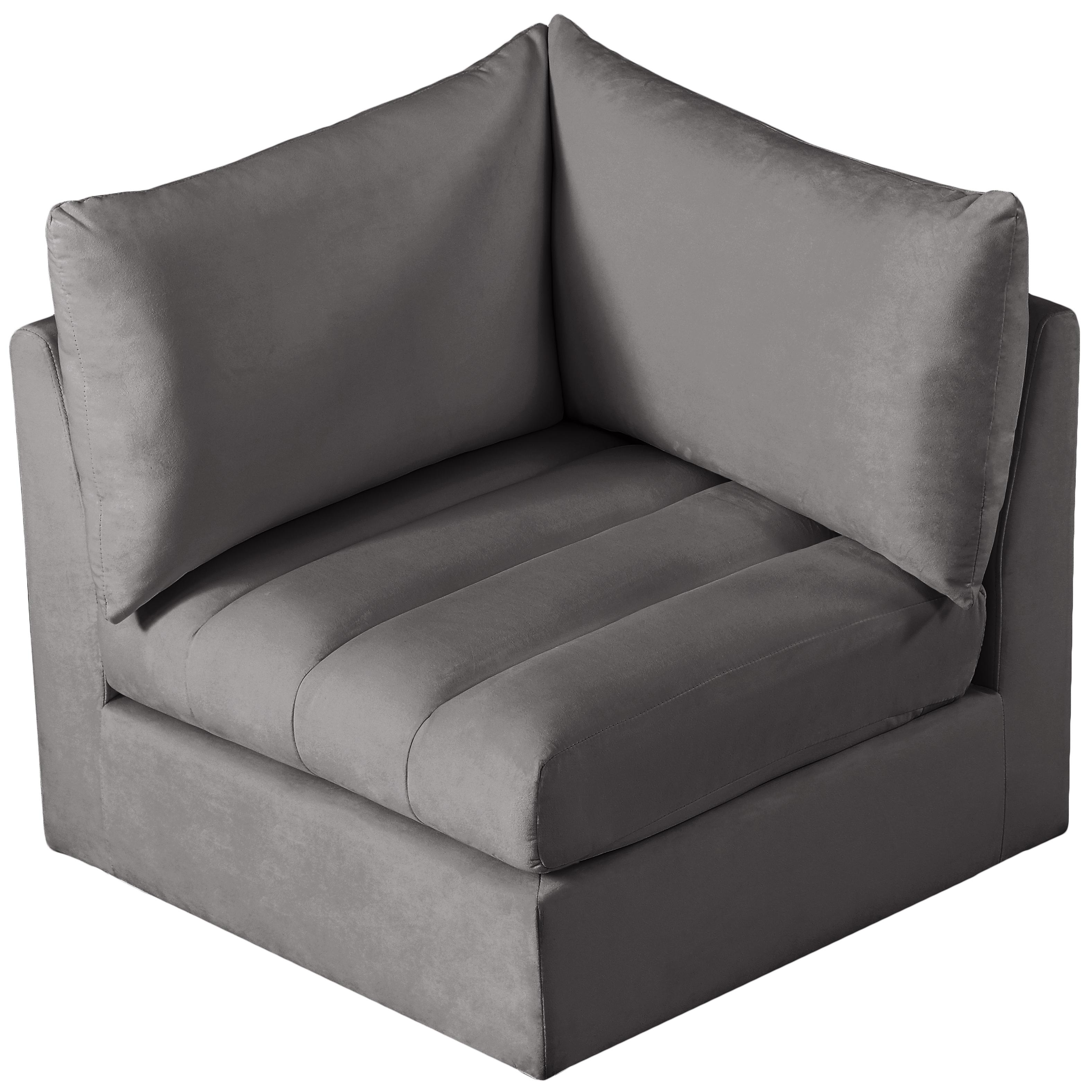 Meridian Jacob Grey Velvet Corner
