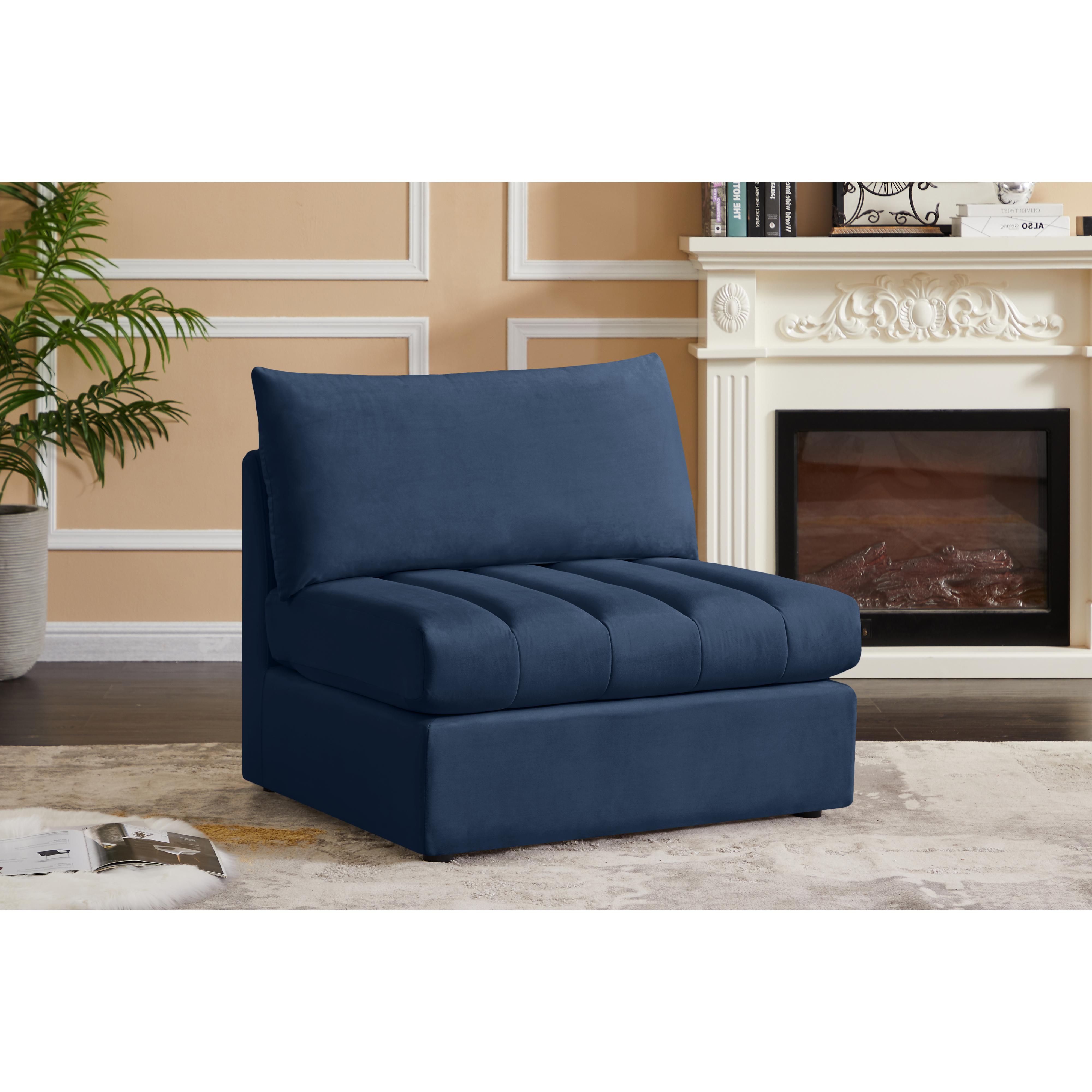 Meridian Jacob Navy Velvet Armless