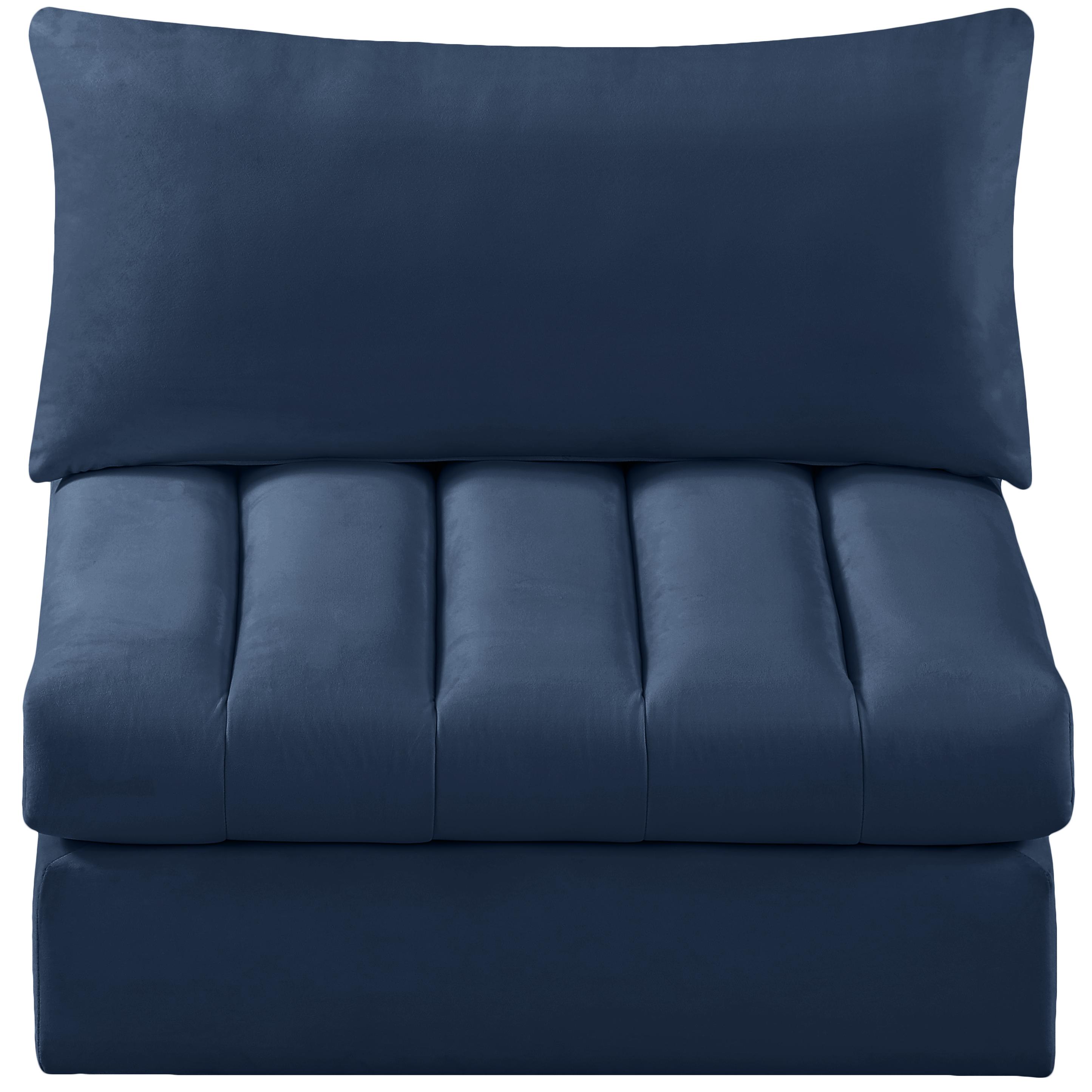 Meridian Jacob Navy Velvet Armless