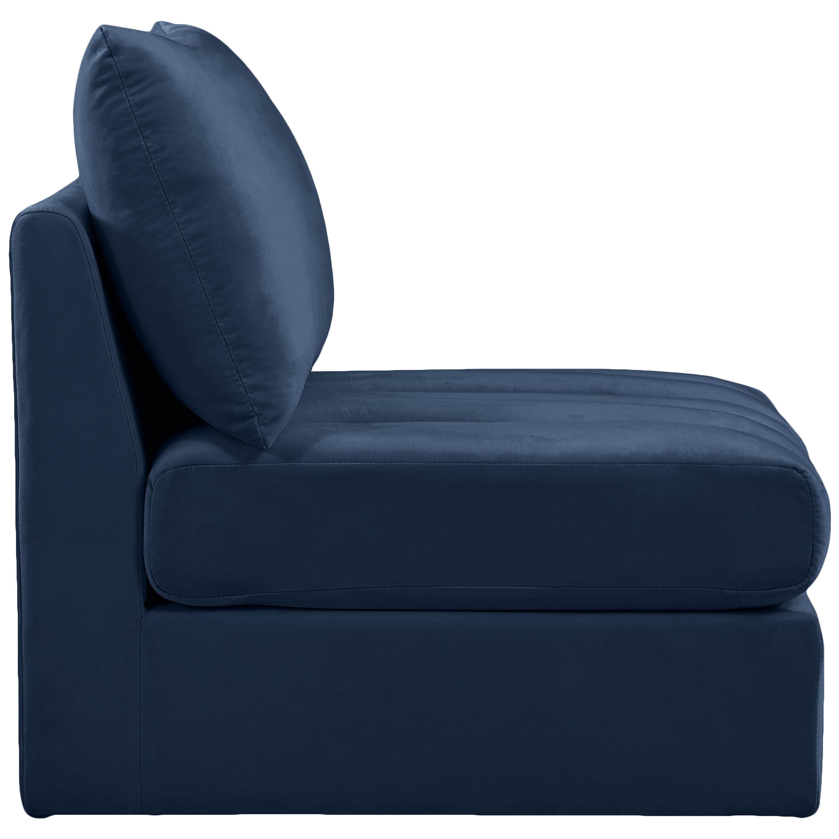 Meridian Jacob Navy Velvet Armless