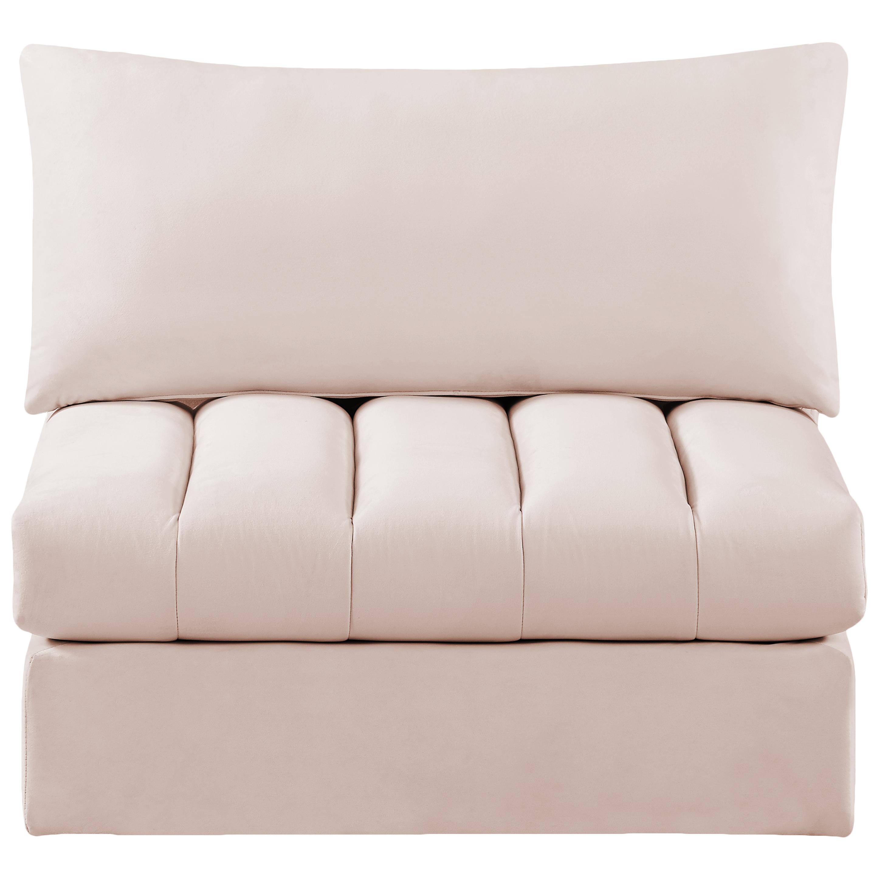 Meridian Jacob Pink Velvet Armless