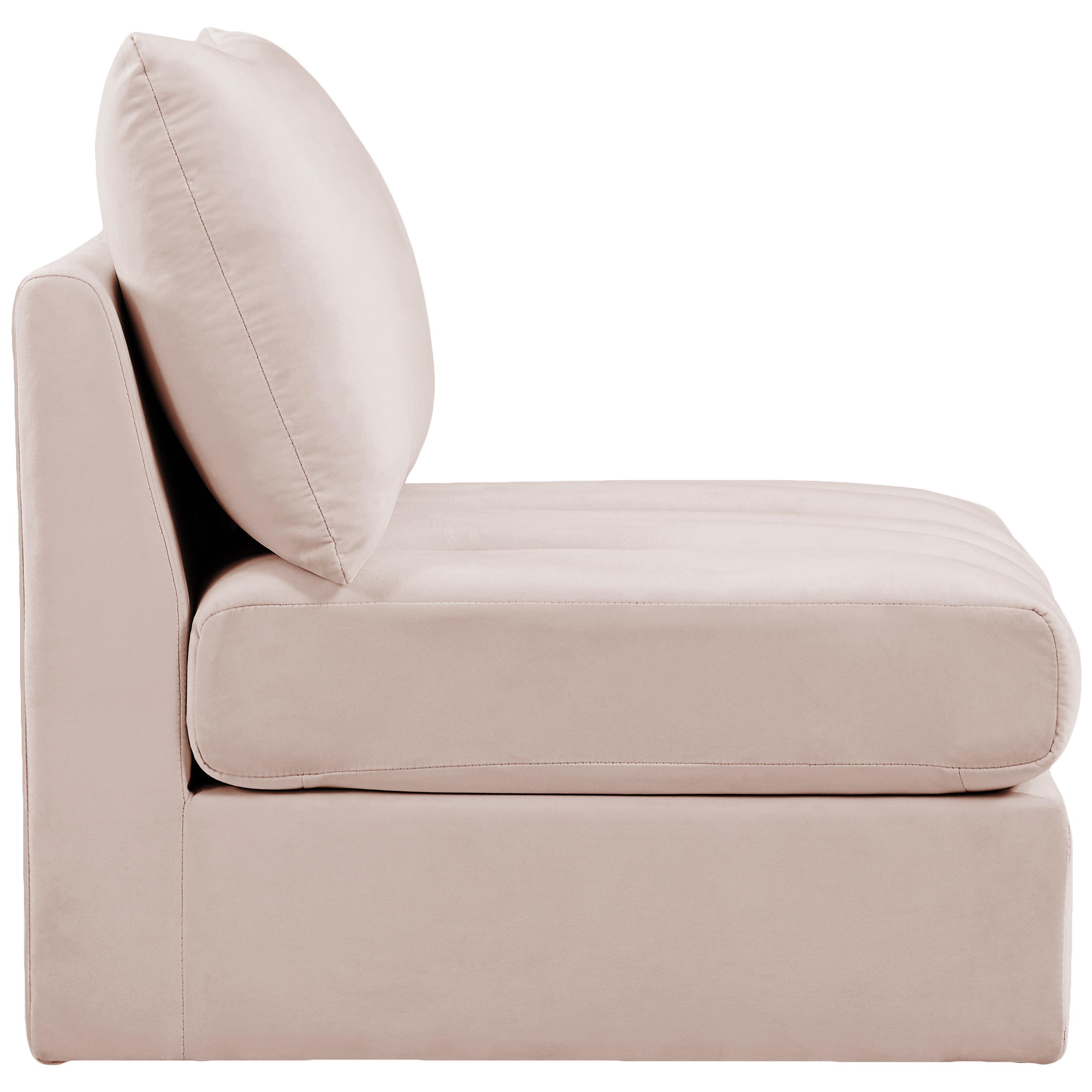 Meridian Jacob Pink Velvet Armless