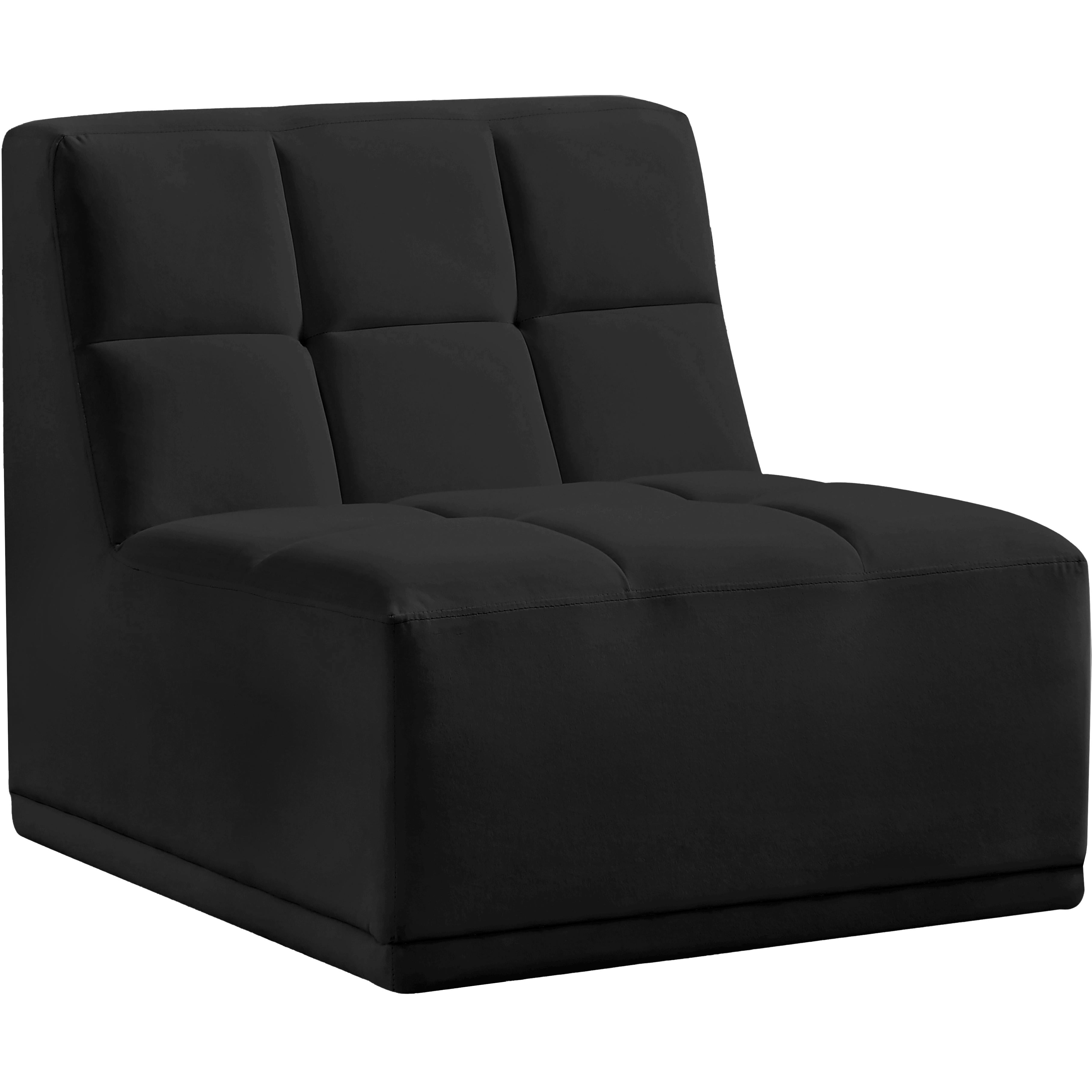 Meridian Relax Black Velvet Armless Chair