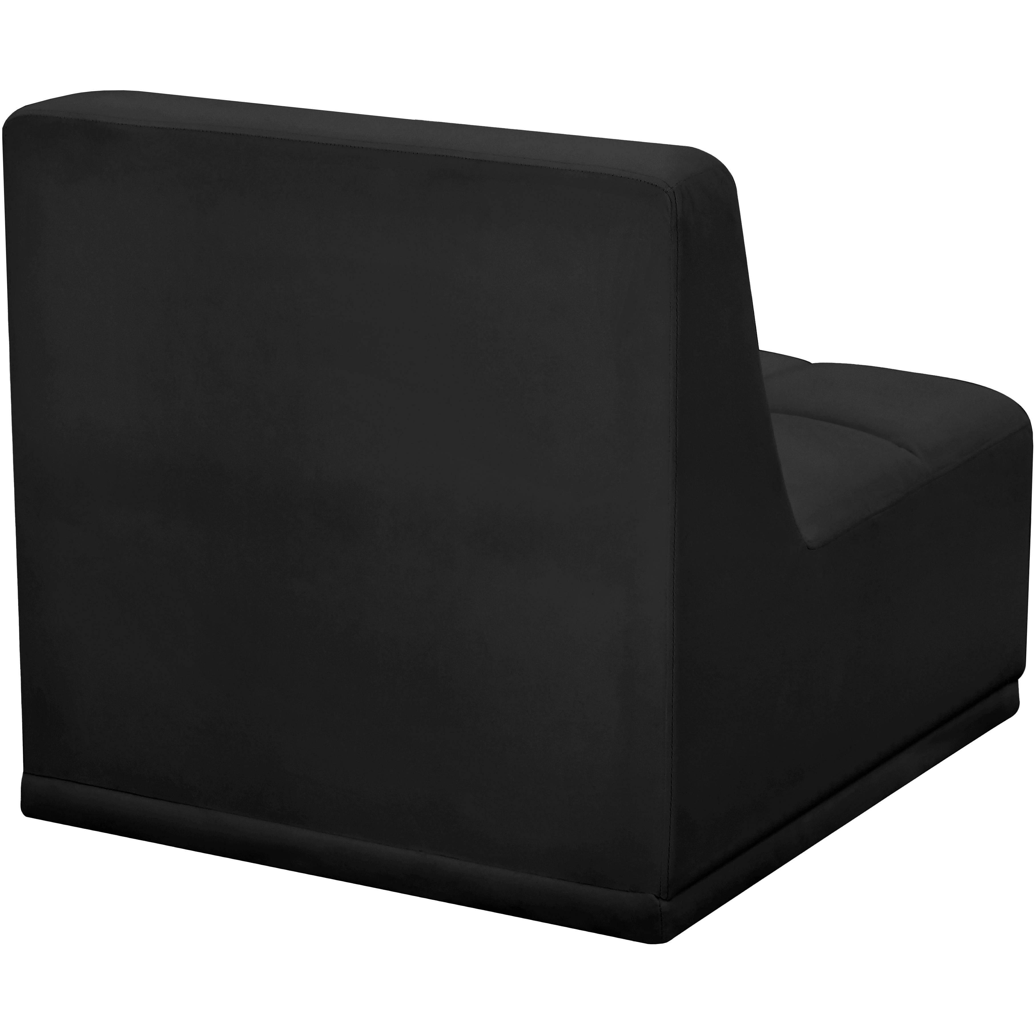 Meridian Relax Black Velvet Armless Chair