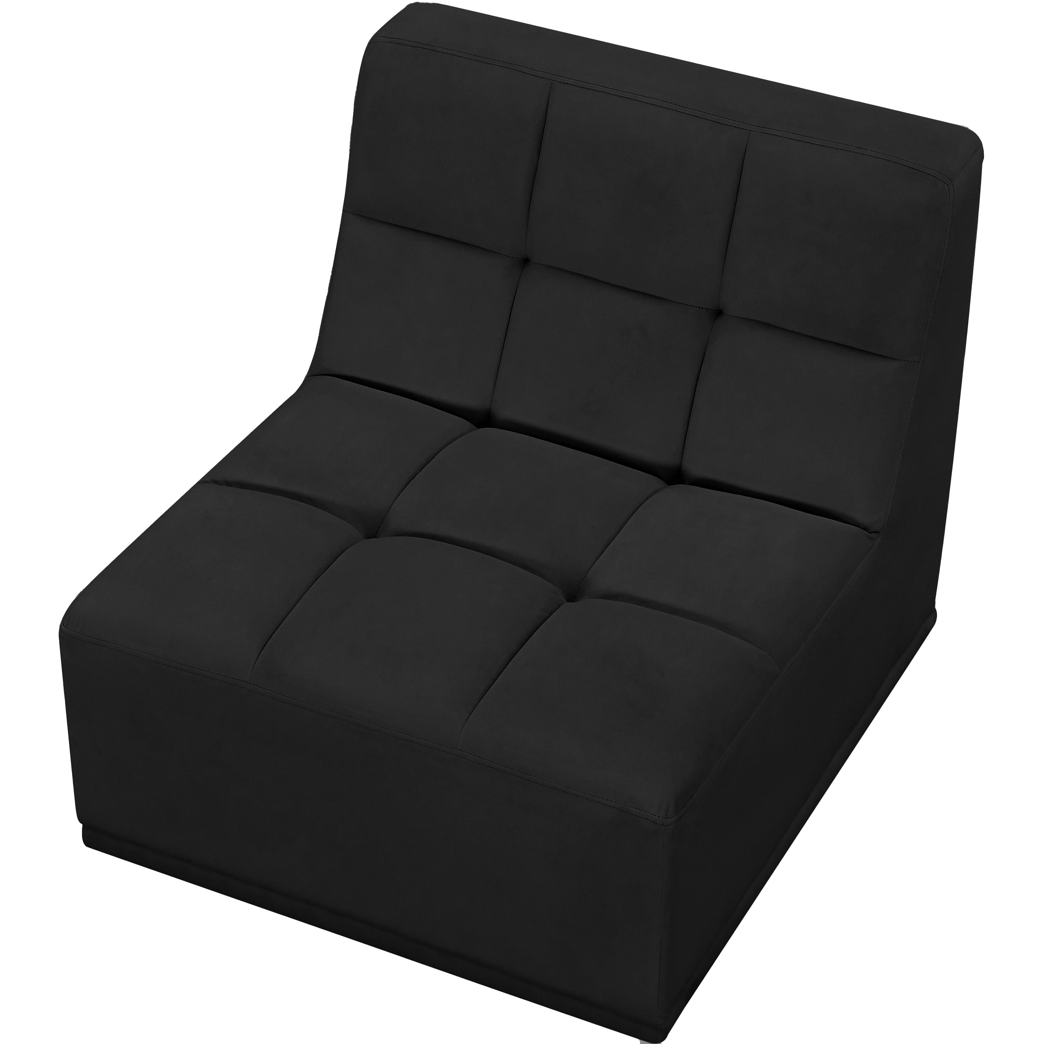 Meridian Relax Black Velvet Armless Chair