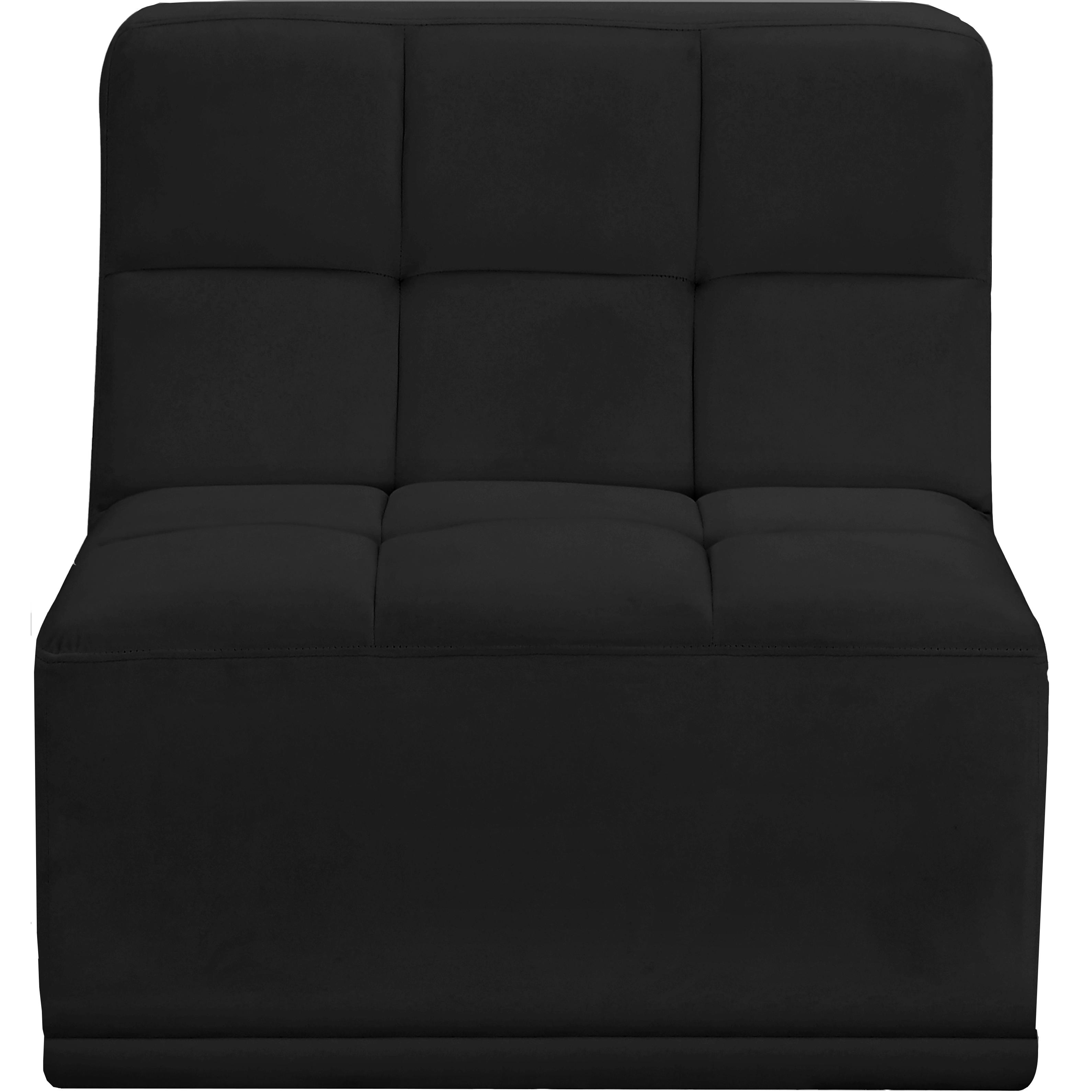 Meridian Relax Black Velvet Armless Chair