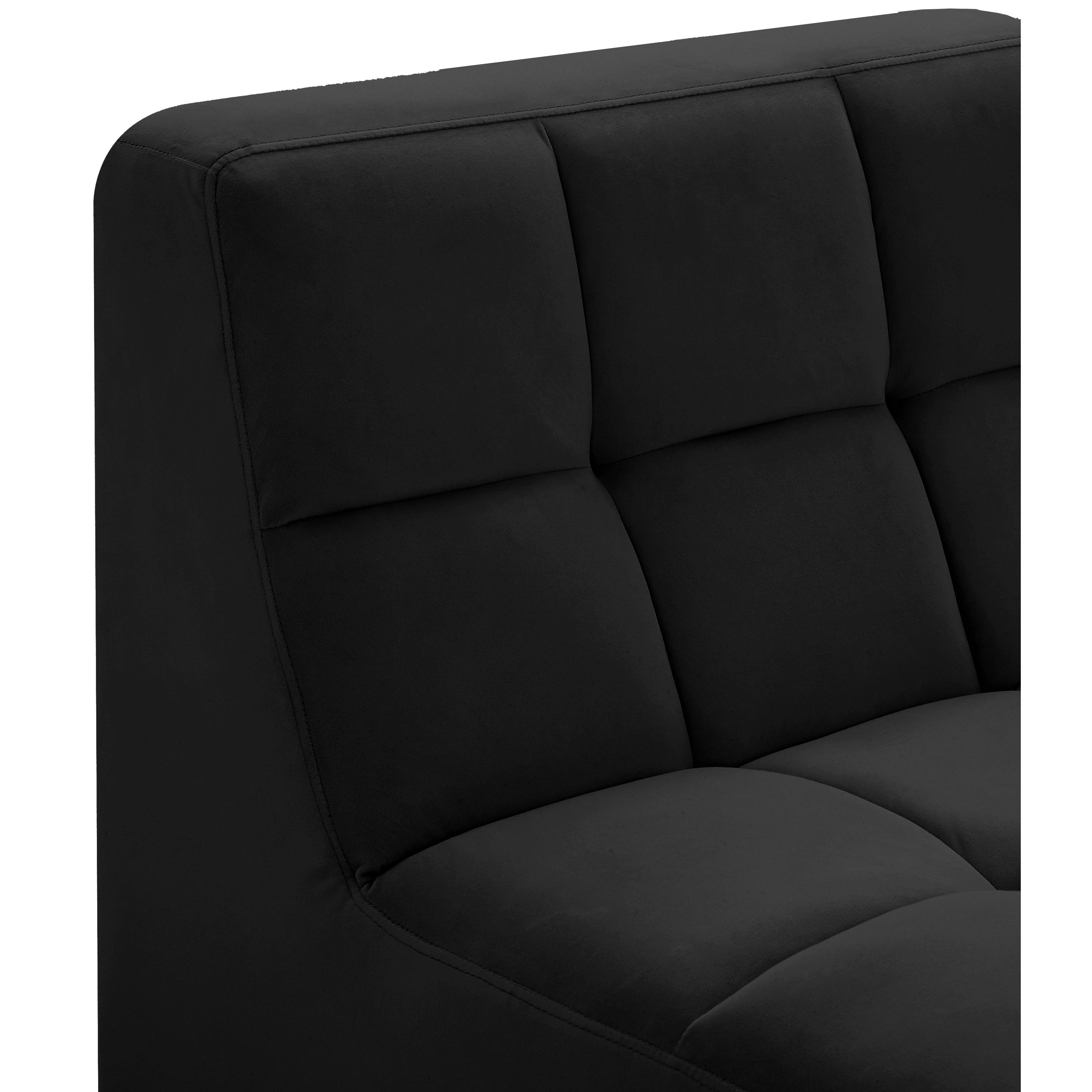 Meridian Relax Black Velvet Armless Chair