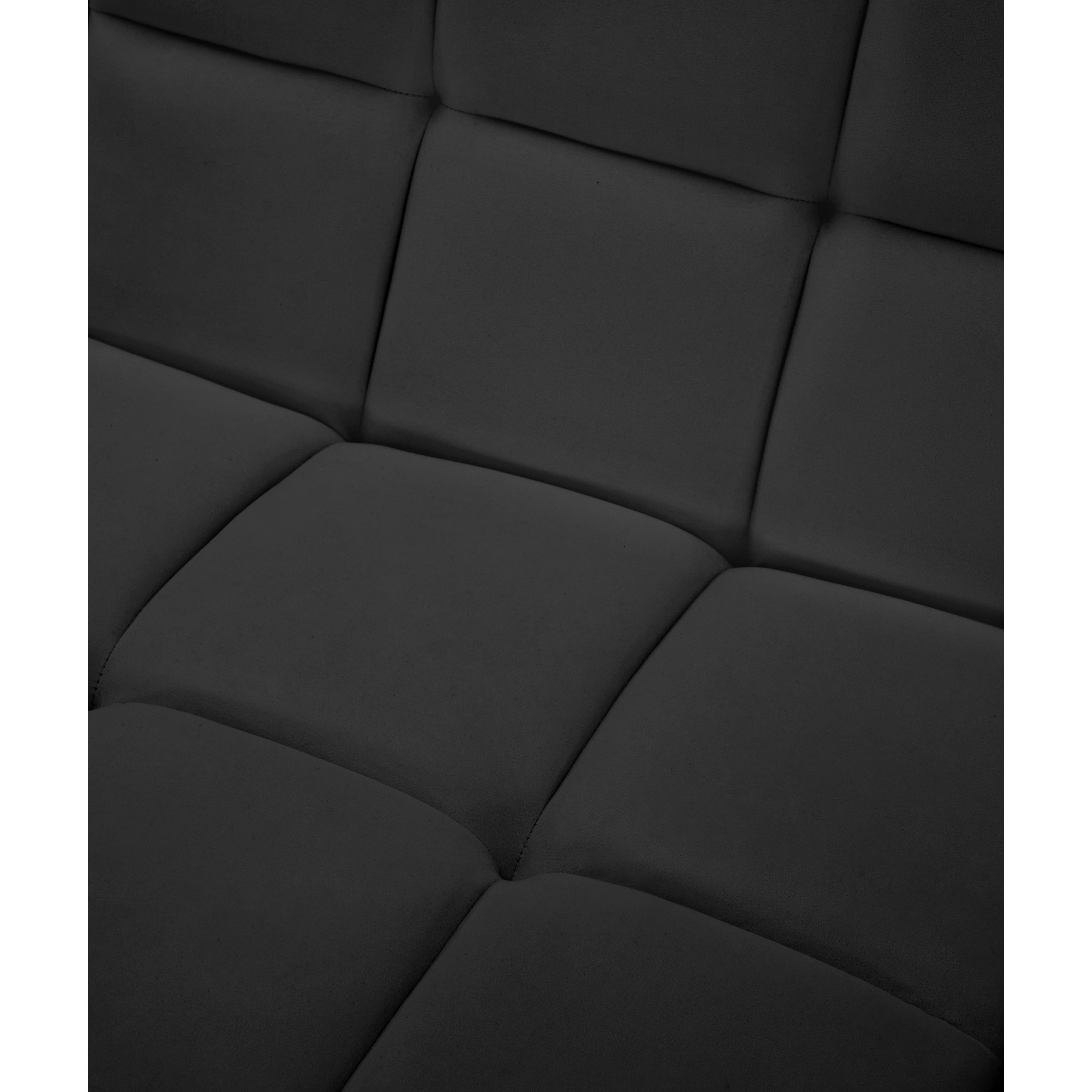 Meridian Relax Black Velvet Armless Chair