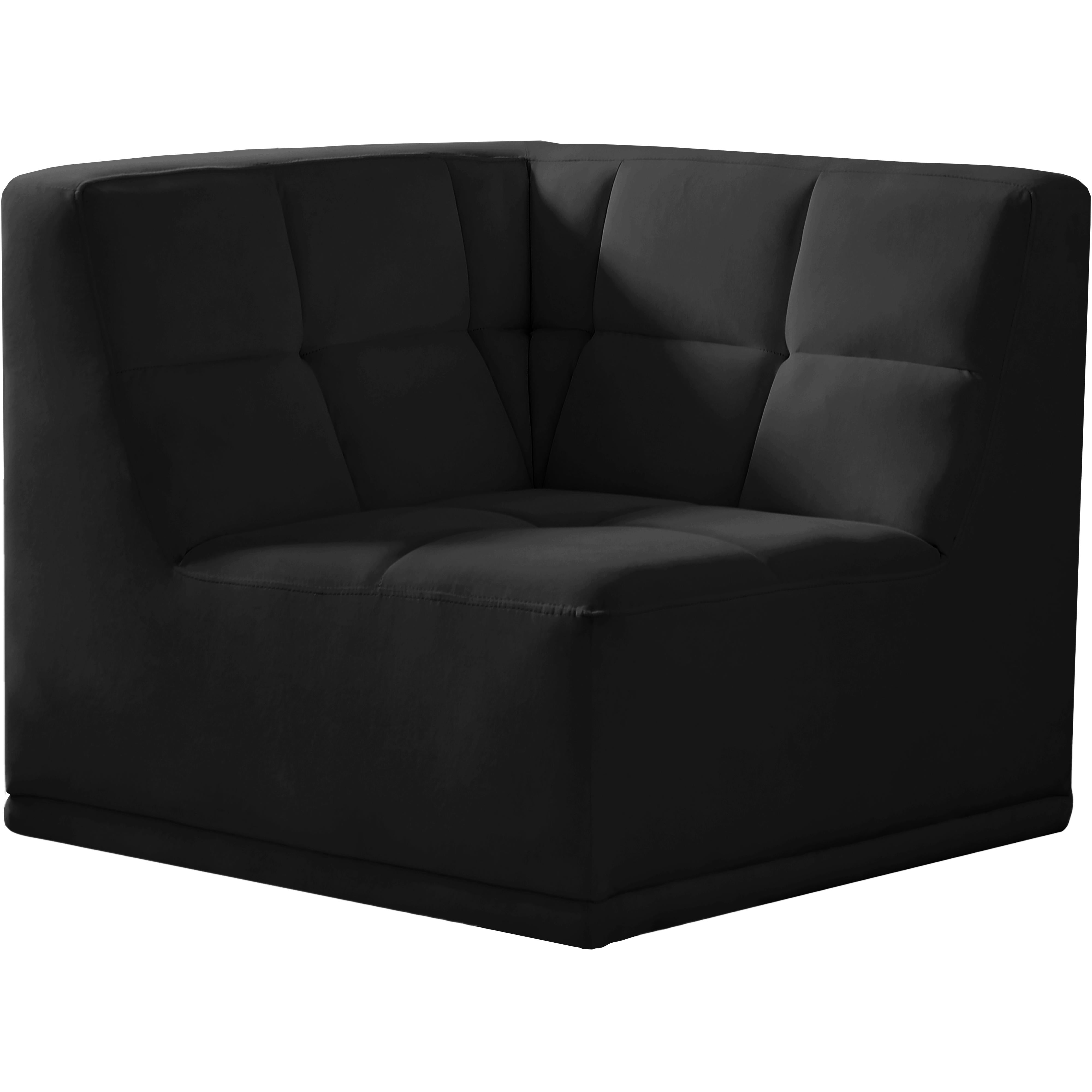 Meridian Relax Black Velvet Corner Chair