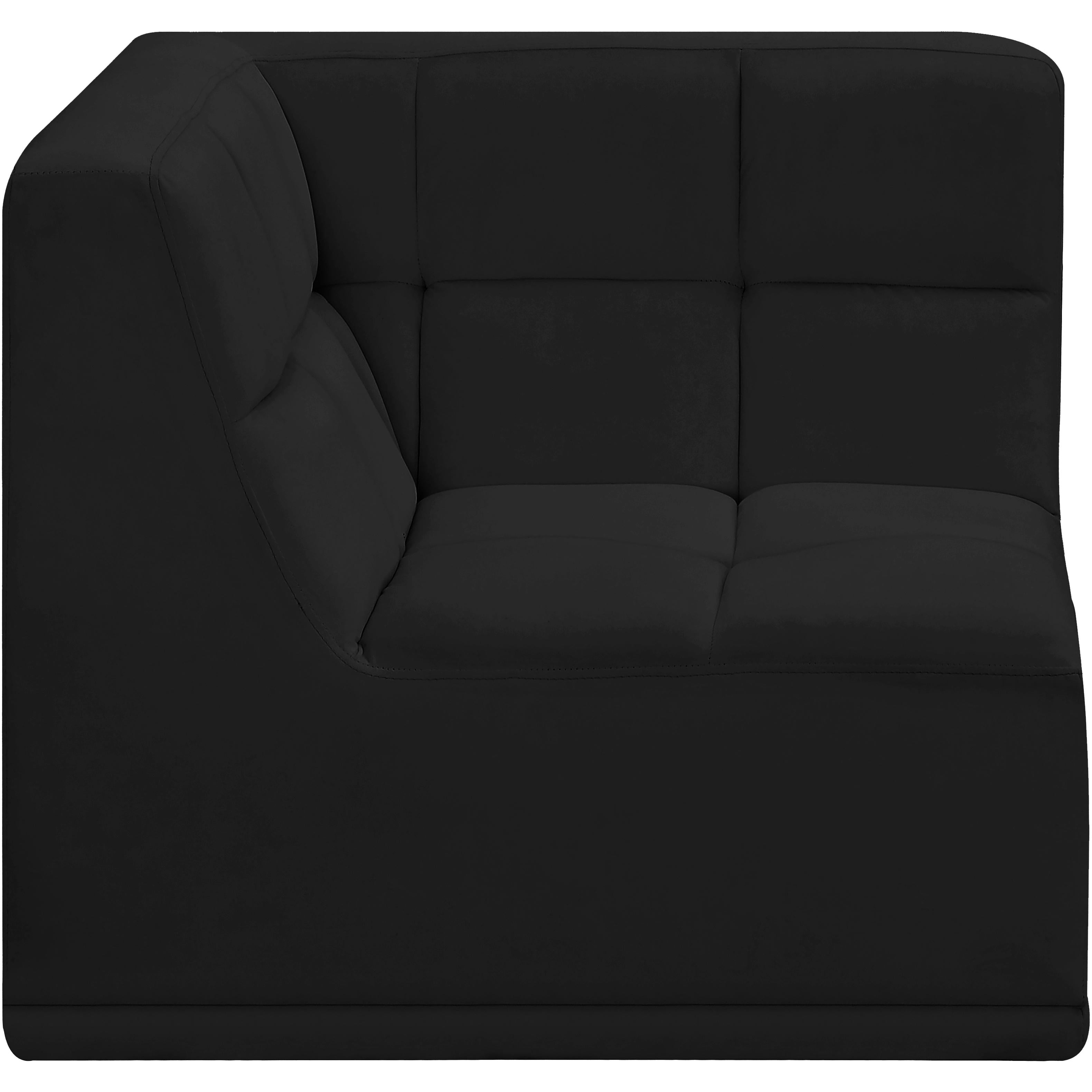 Meridian Relax Black Velvet Corner Chair