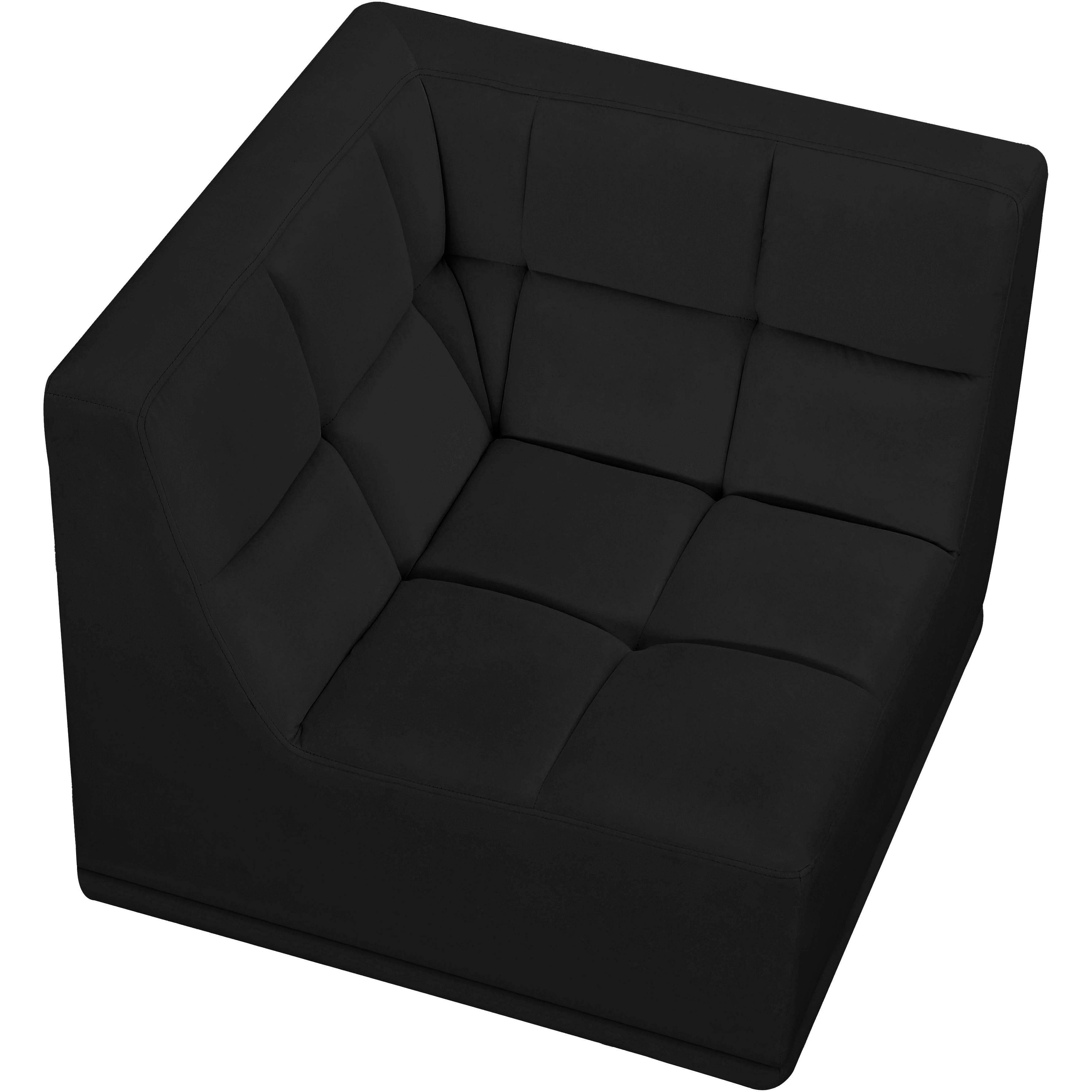 Meridian Relax Black Velvet Corner Chair