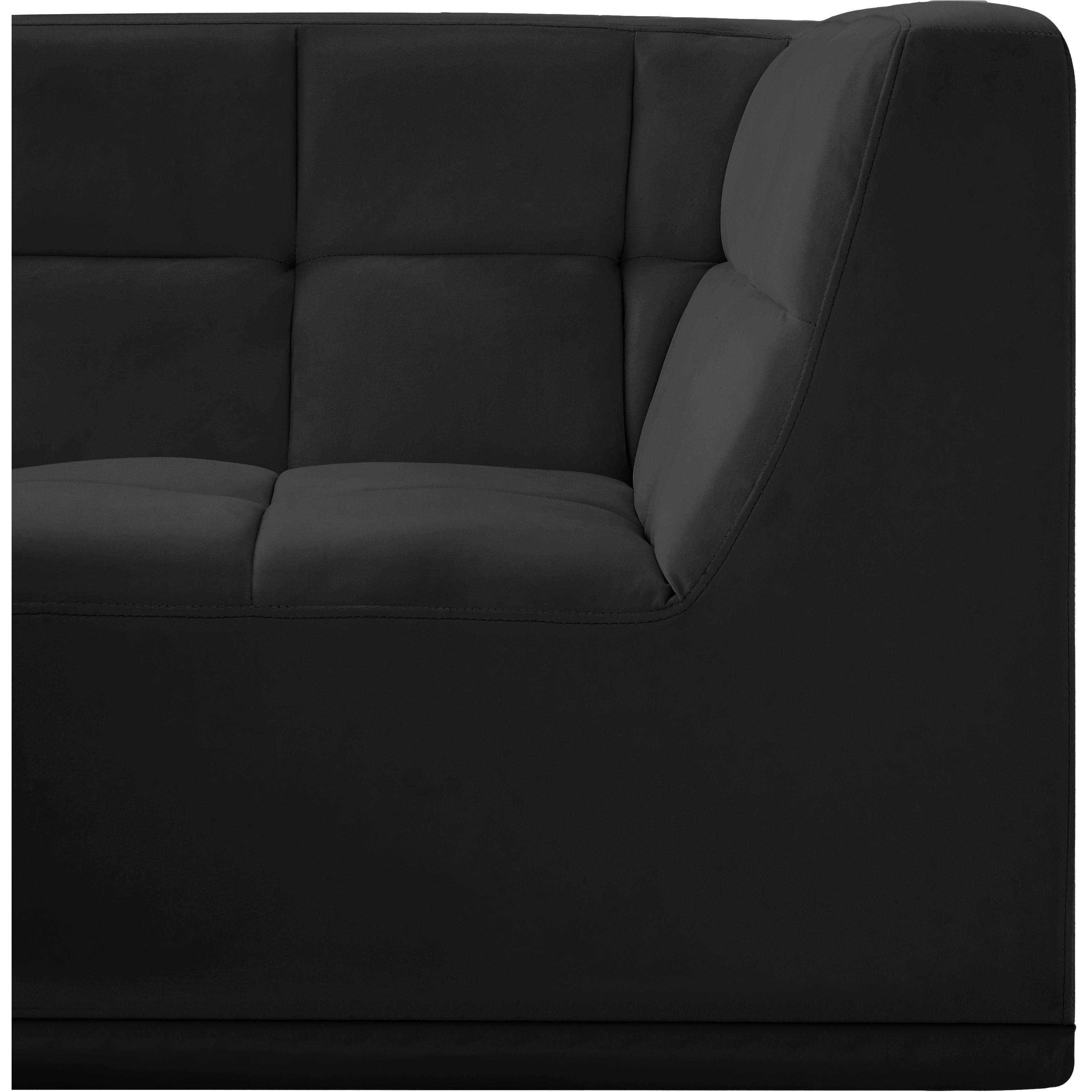 Meridian Relax Black Velvet Corner Chair