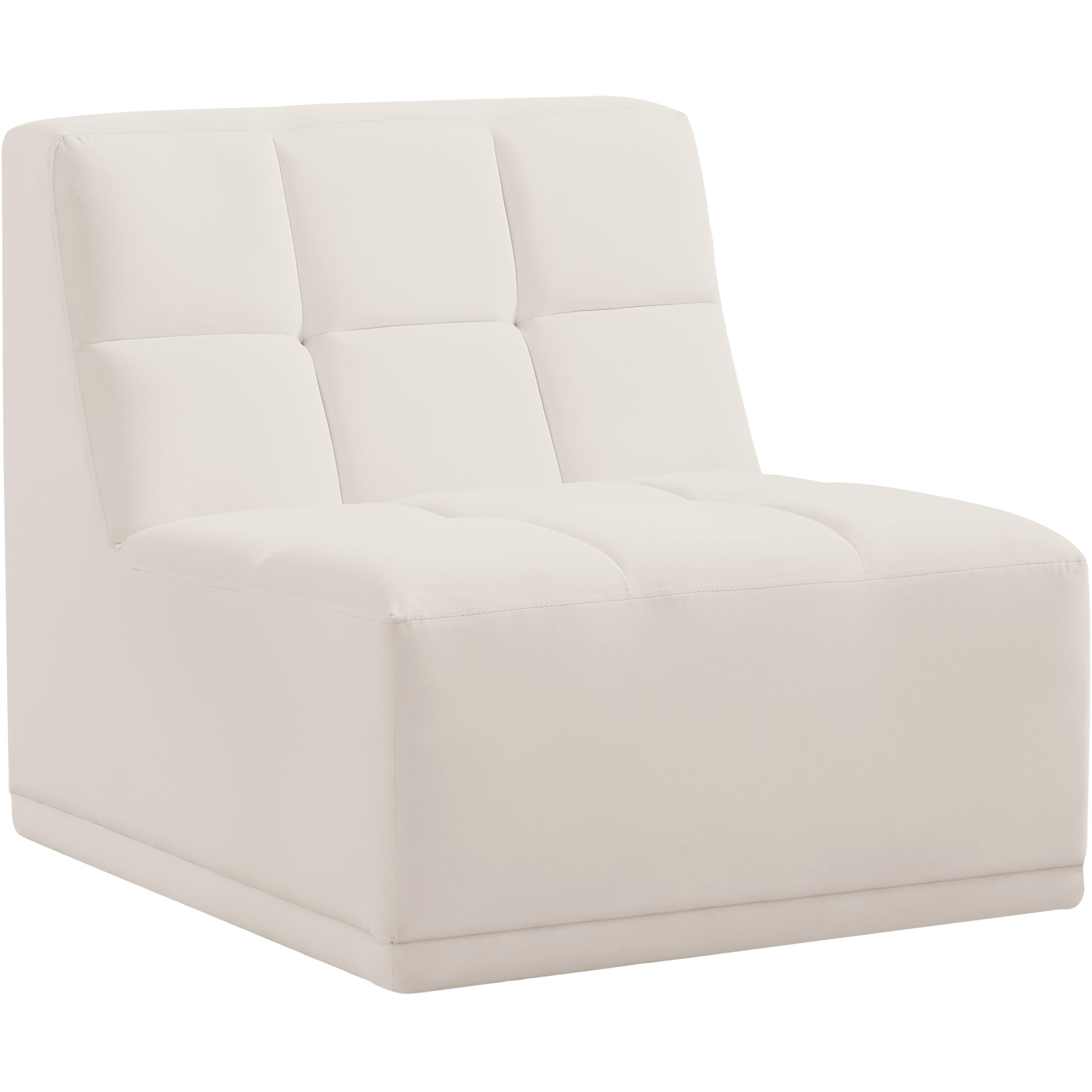 Meridian Relax Cream Velvet Armless Chair