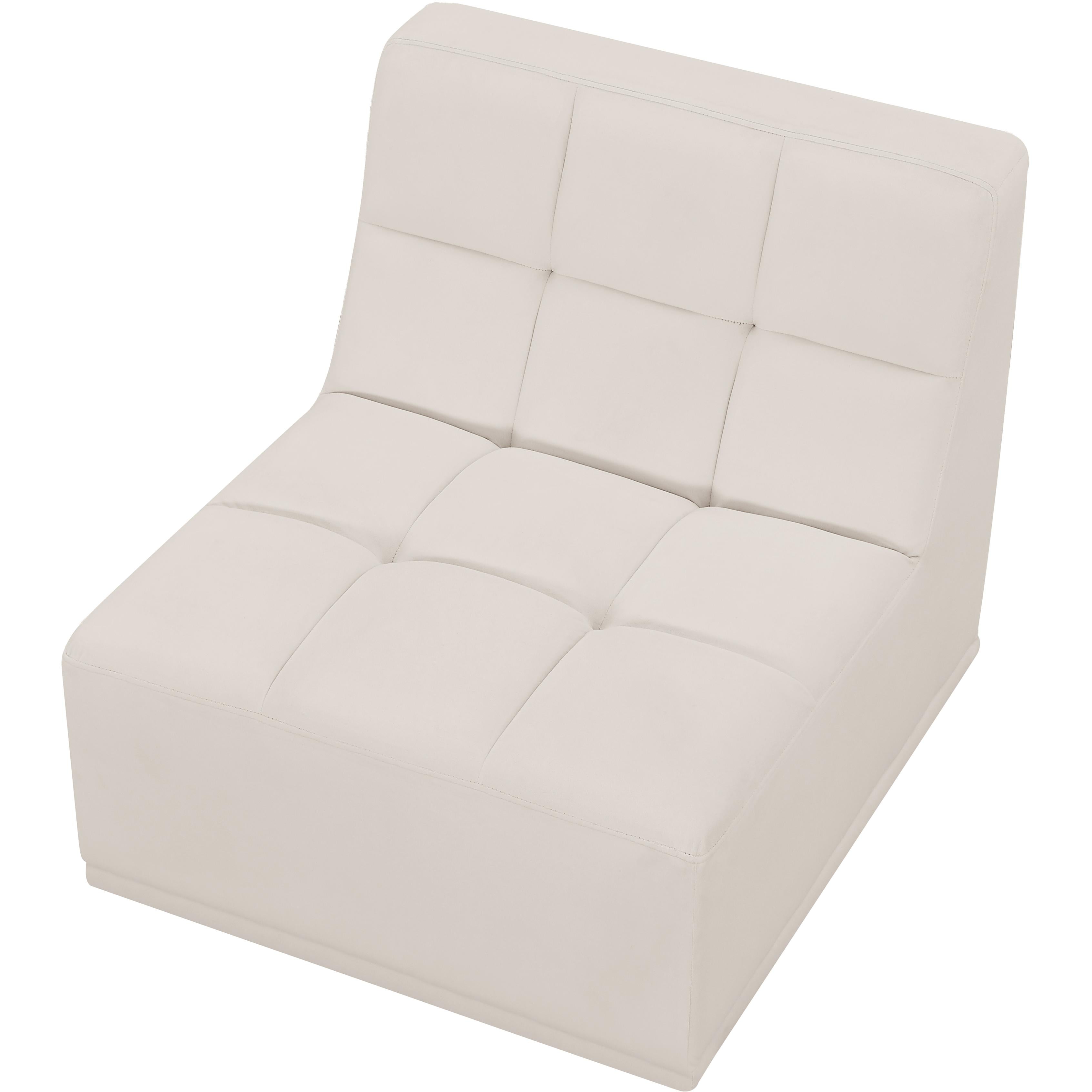 Meridian Relax Cream Velvet Armless Chair