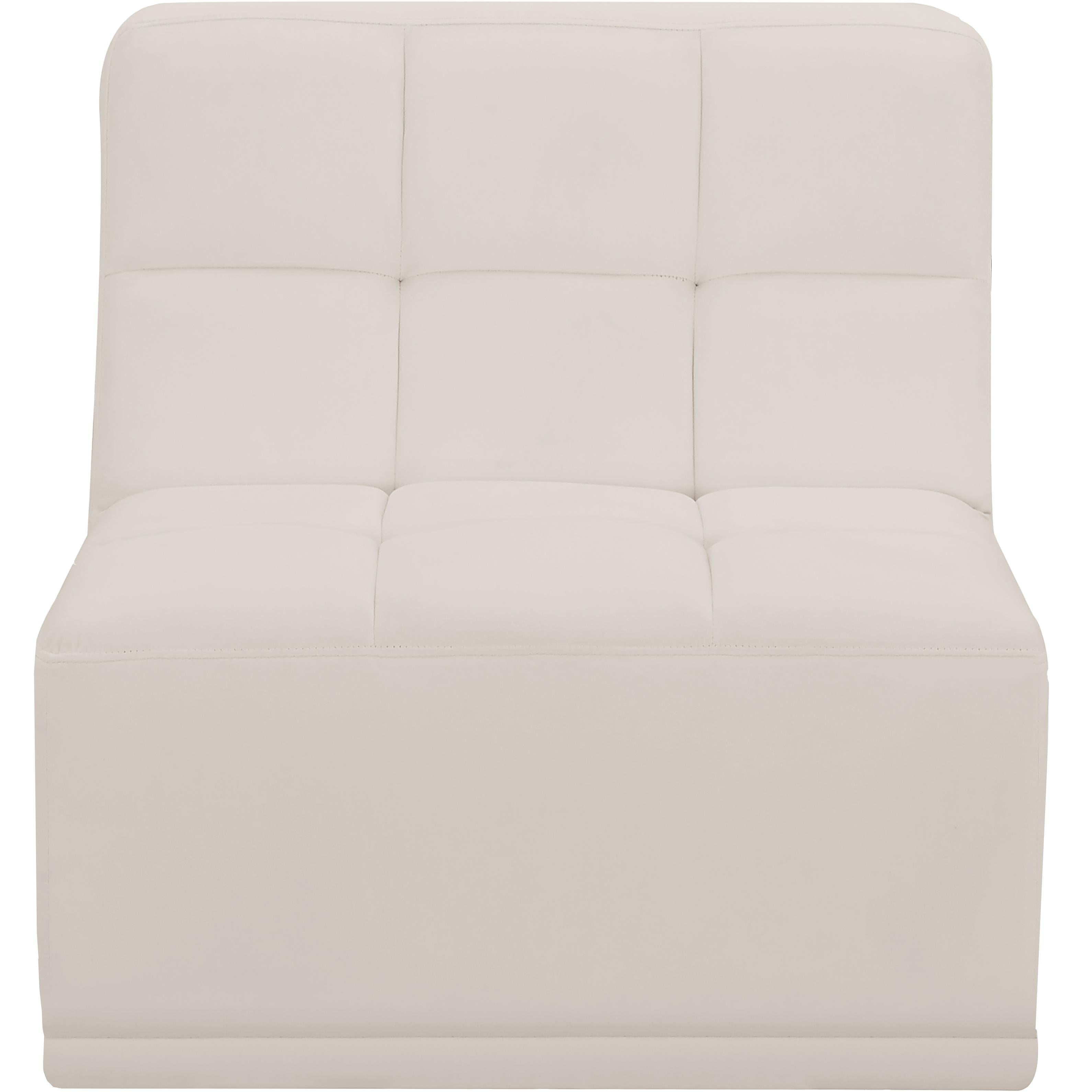 Meridian Relax Cream Velvet Armless Chair
