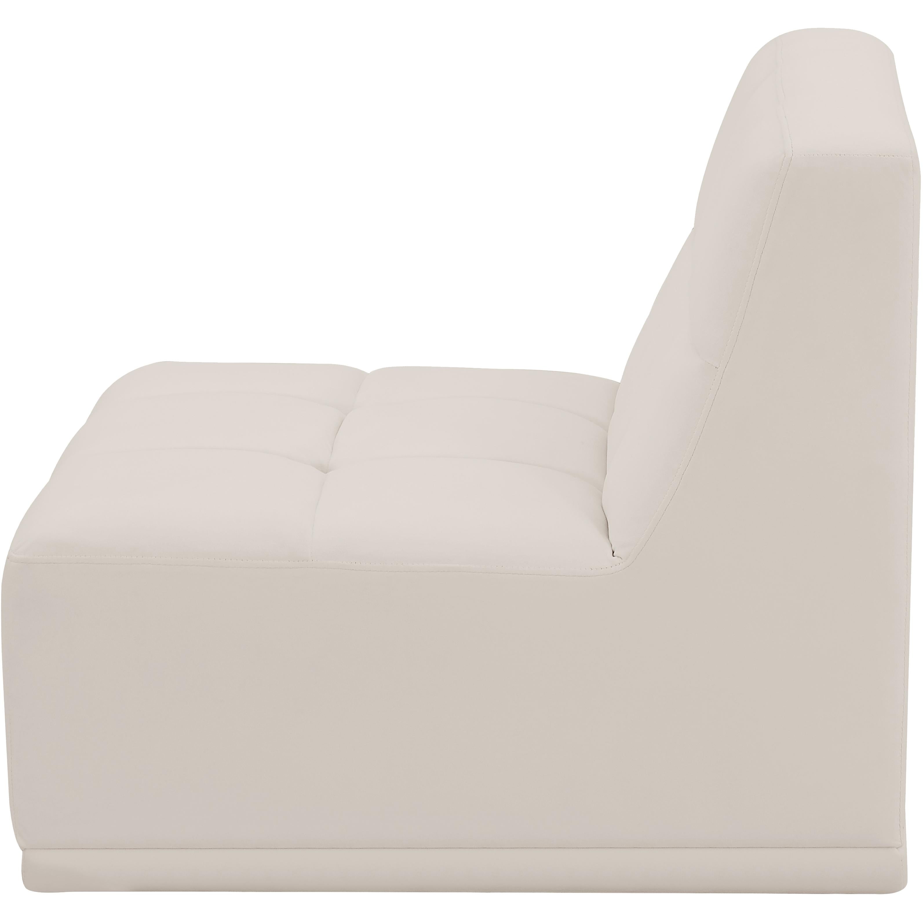 Meridian Relax Cream Velvet Armless Chair