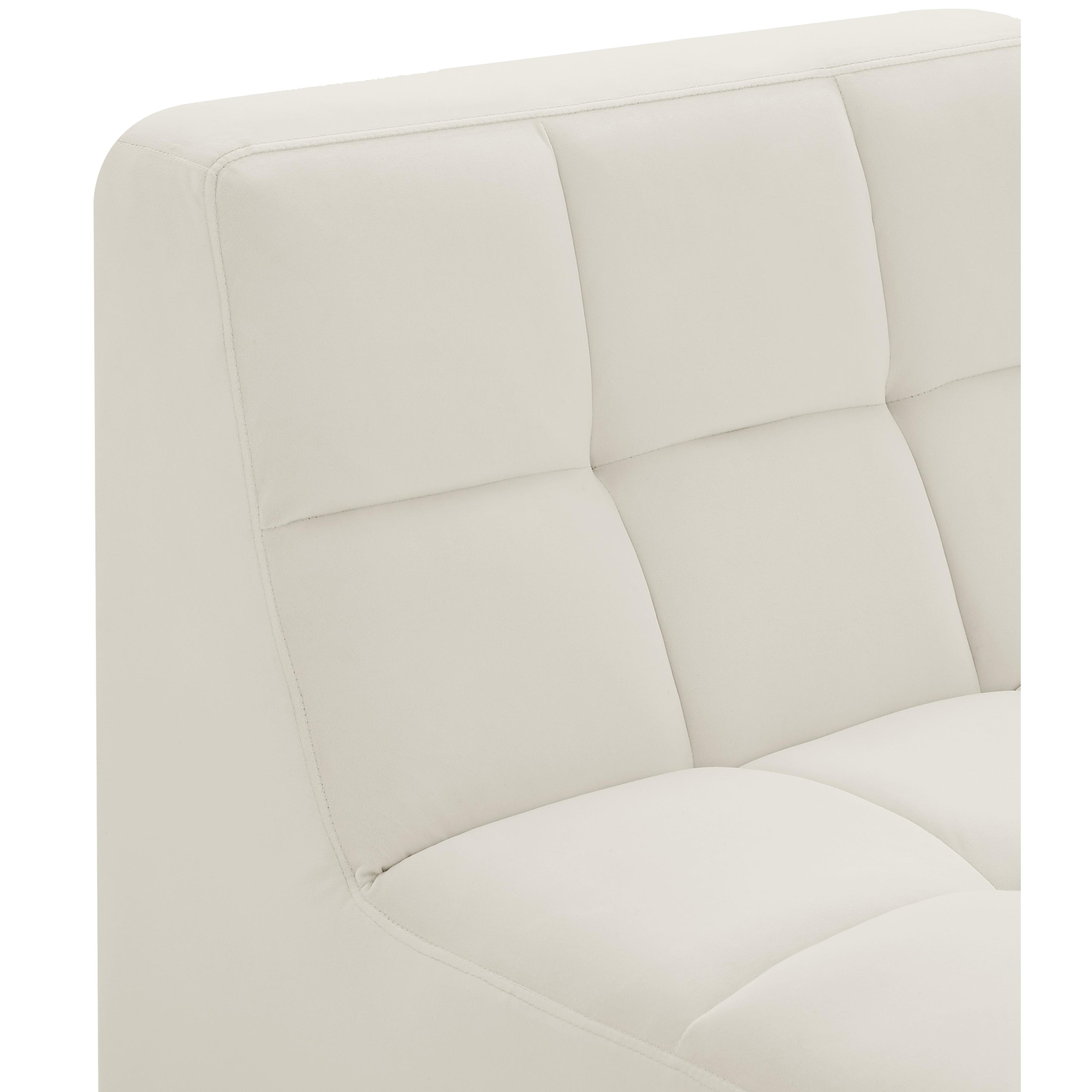 Meridian Relax Cream Velvet Armless Chair