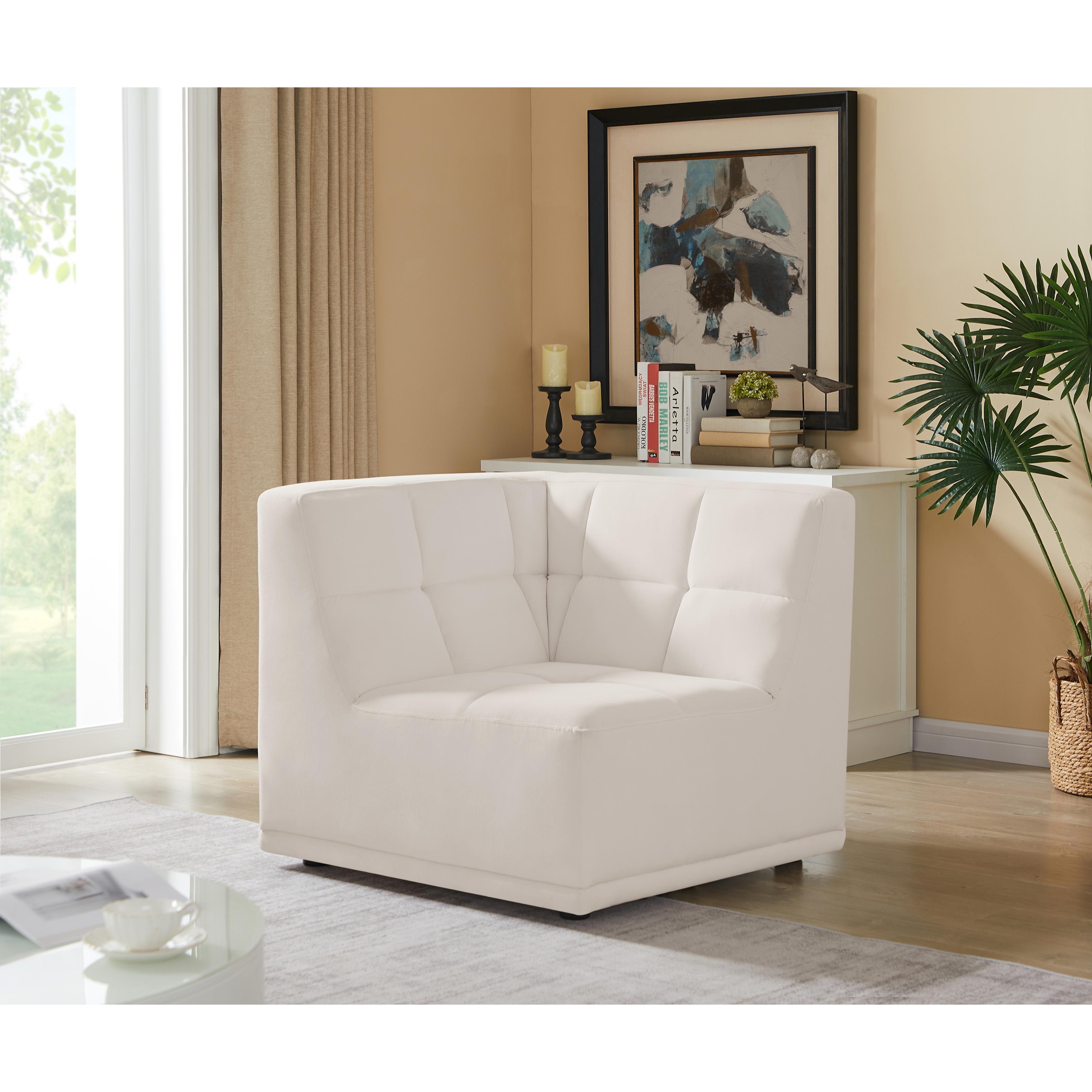 Meridian Relax Cream Velvet Corner Chair