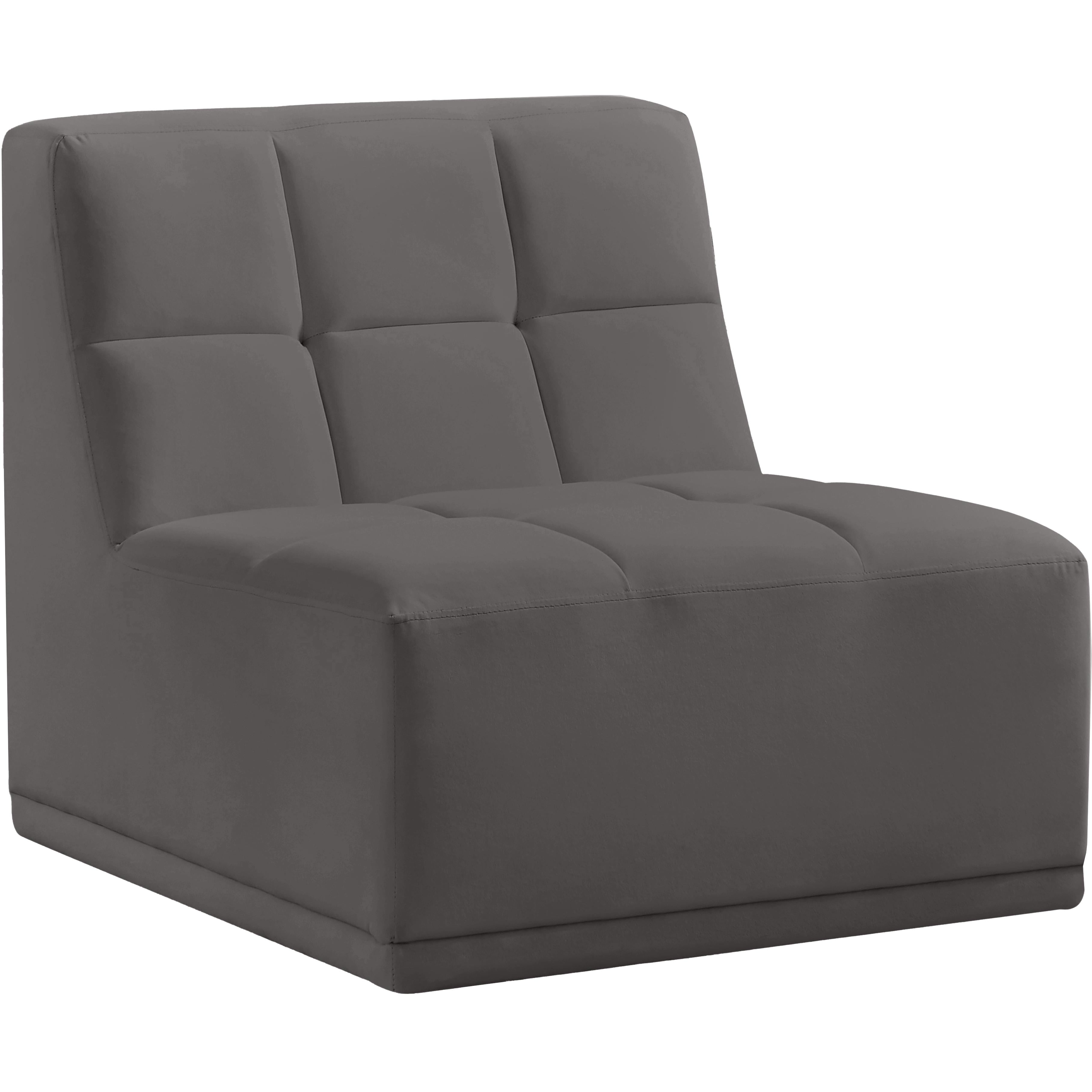 Meridian Relax Grey Velvet Armless Chair