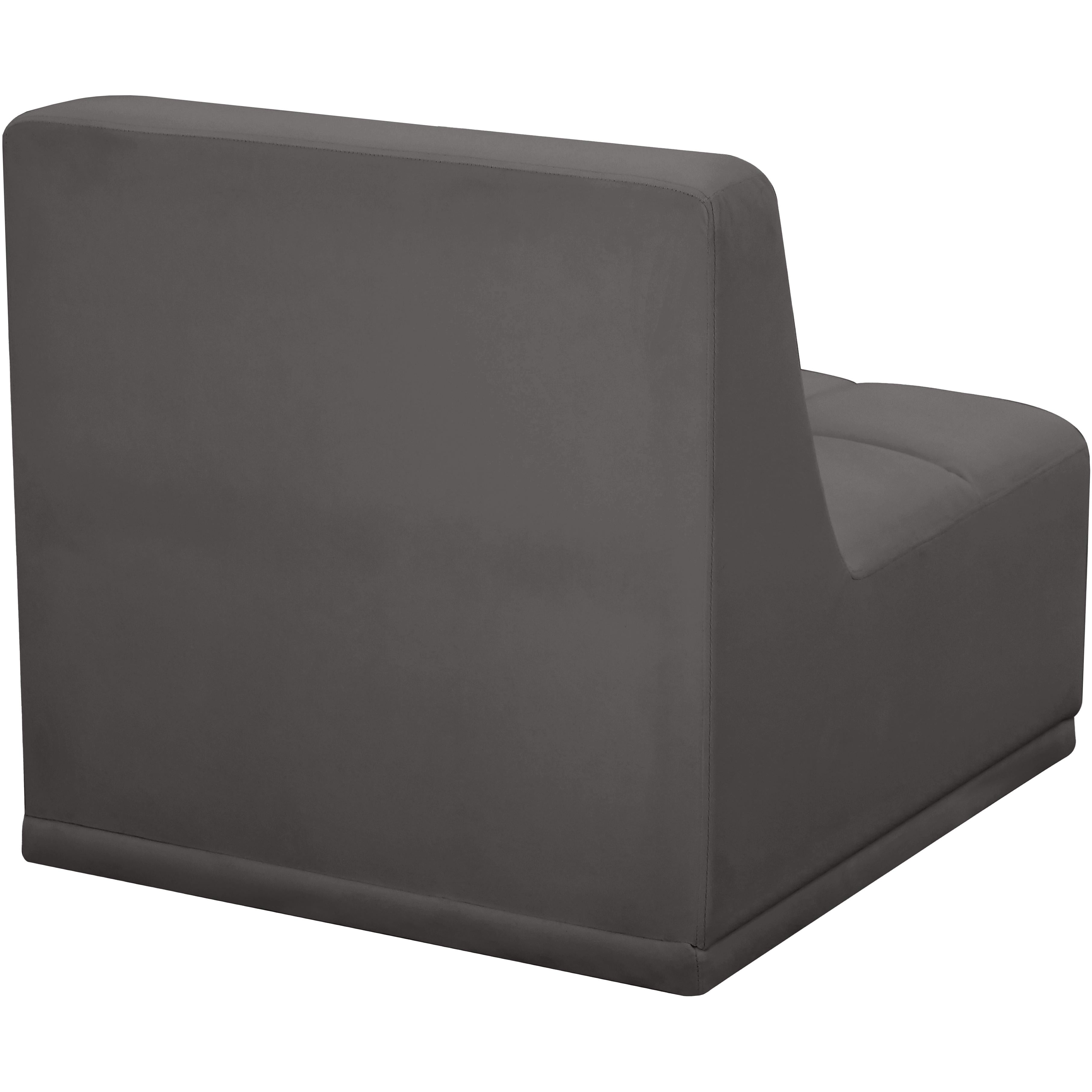 Meridian Relax Grey Velvet Armless Chair