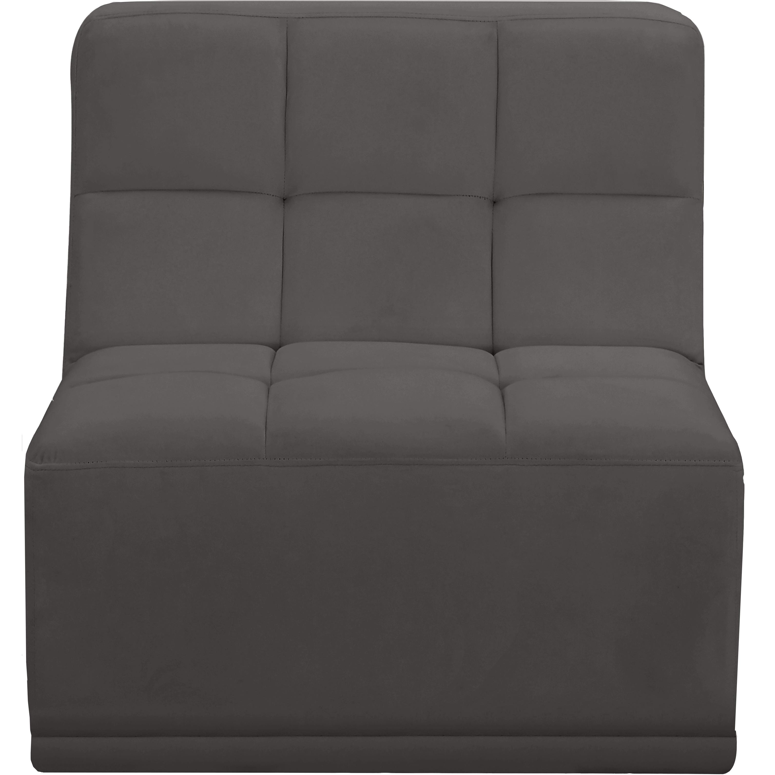 Meridian Relax Grey Velvet Armless Chair