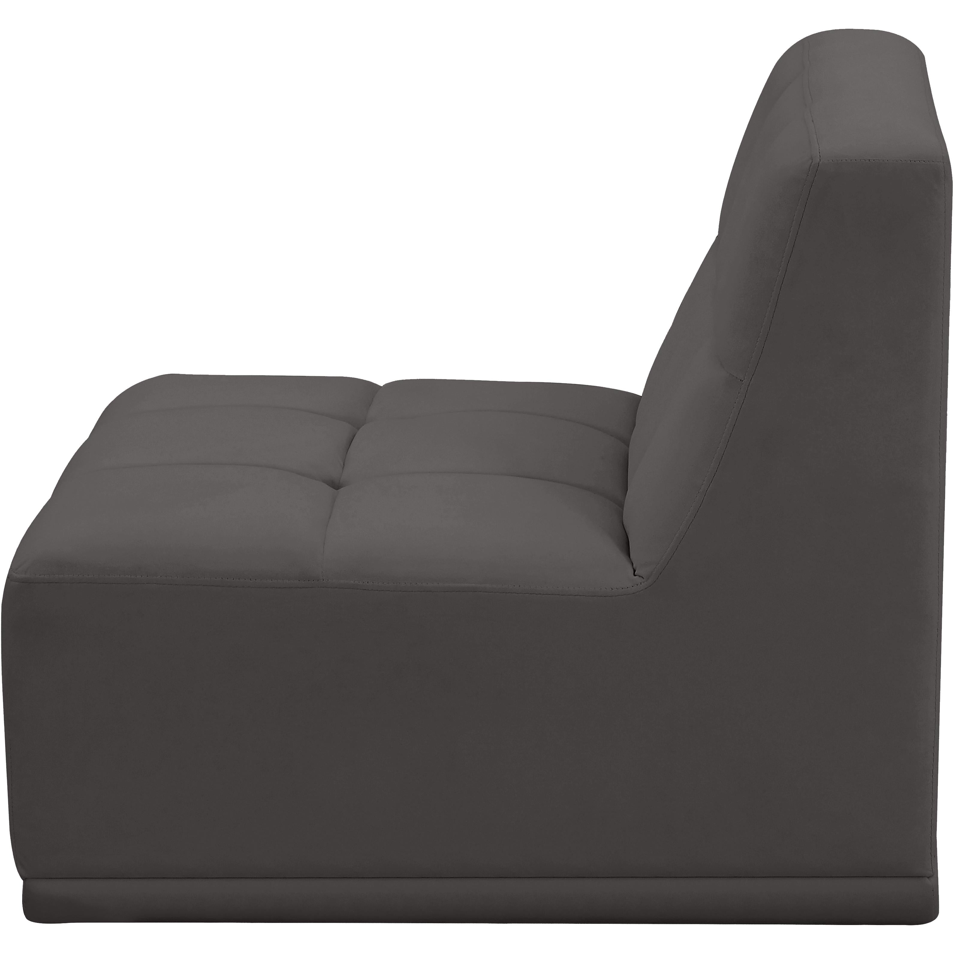 Meridian Relax Grey Velvet Armless Chair